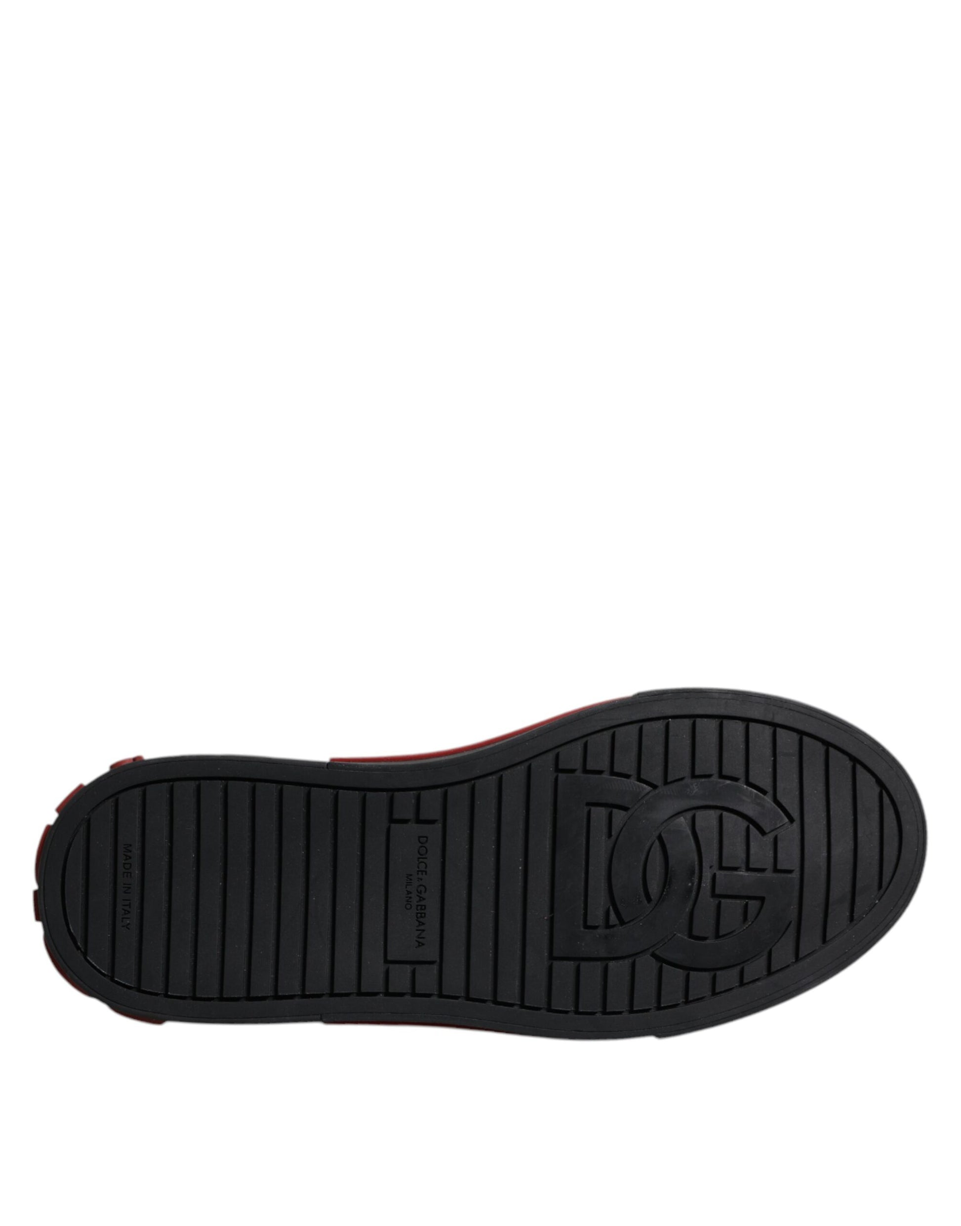 Dolce & Gabbana Red Black Leopard Cotton Men Low Top Sneakers Shoes Curated Luxury Accessories by Orvyn