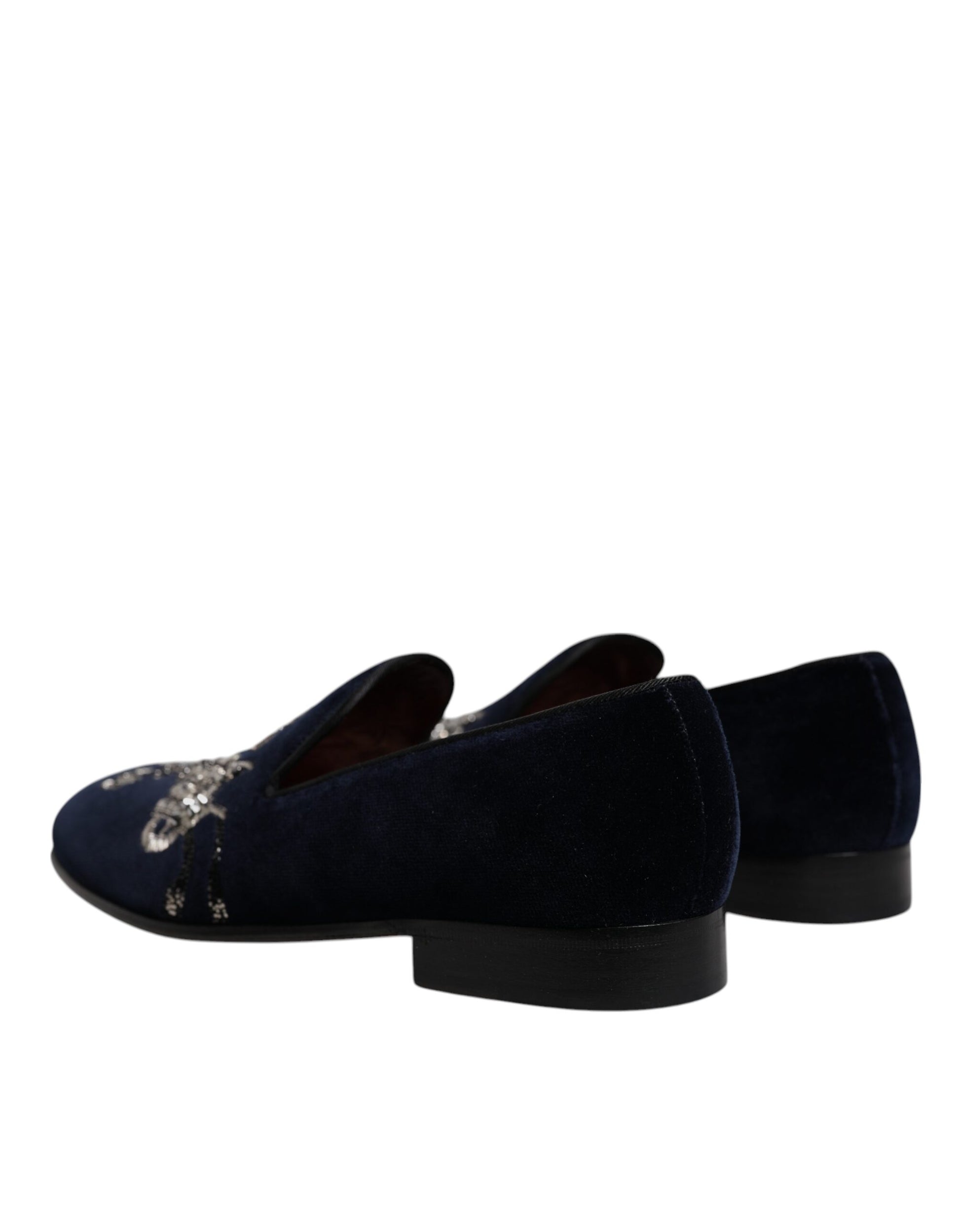 Dolce & Gabbana Black Velvet Floral Gun Loafers Dress Shoes Curated Luxury Accessories by Orvyn