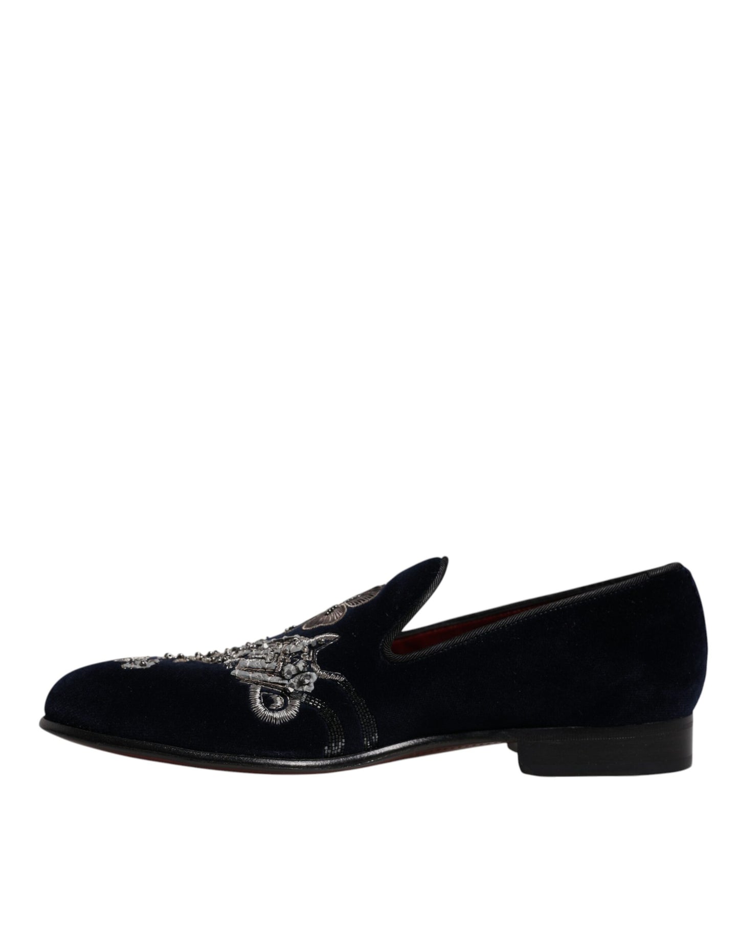 Dolce & Gabbana Black Velvet Floral Gun Loafers Dress Shoes Curated Luxury Accessories by Orvyn