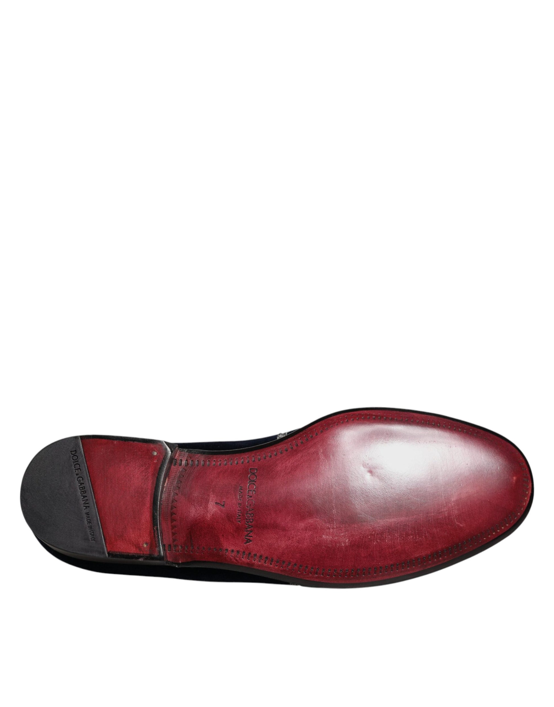 Dolce & Gabbana Black Velvet Floral Gun Loafers Dress Shoes Curated Luxury Accessories by Orvyn