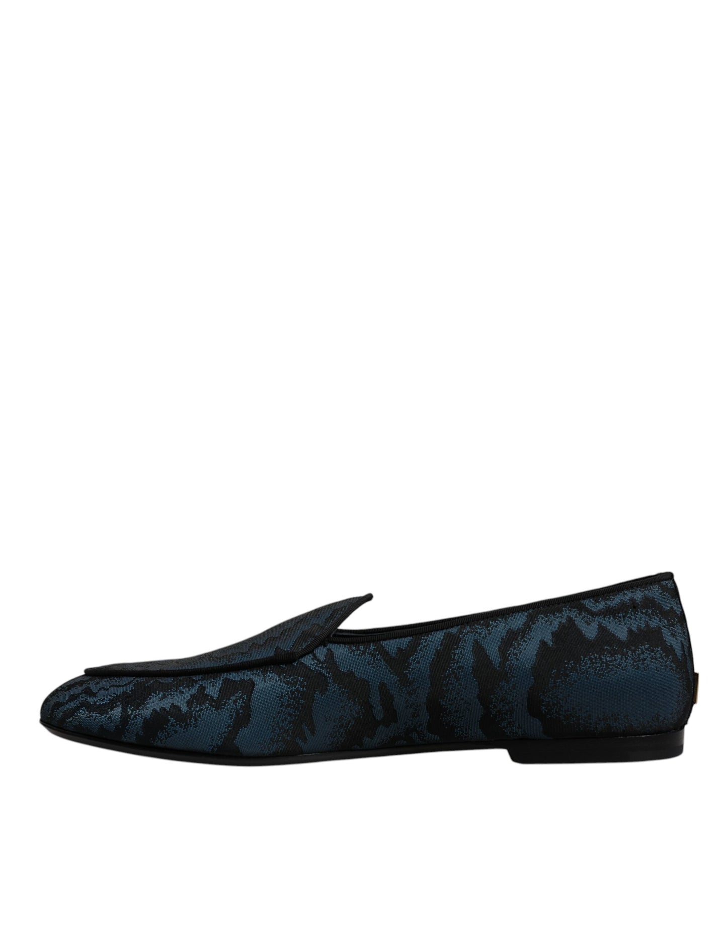 Dolce & Gabbana Blue Black Flats Men Loafers Dress Shoes Curated Luxury Accessories by Orvyn