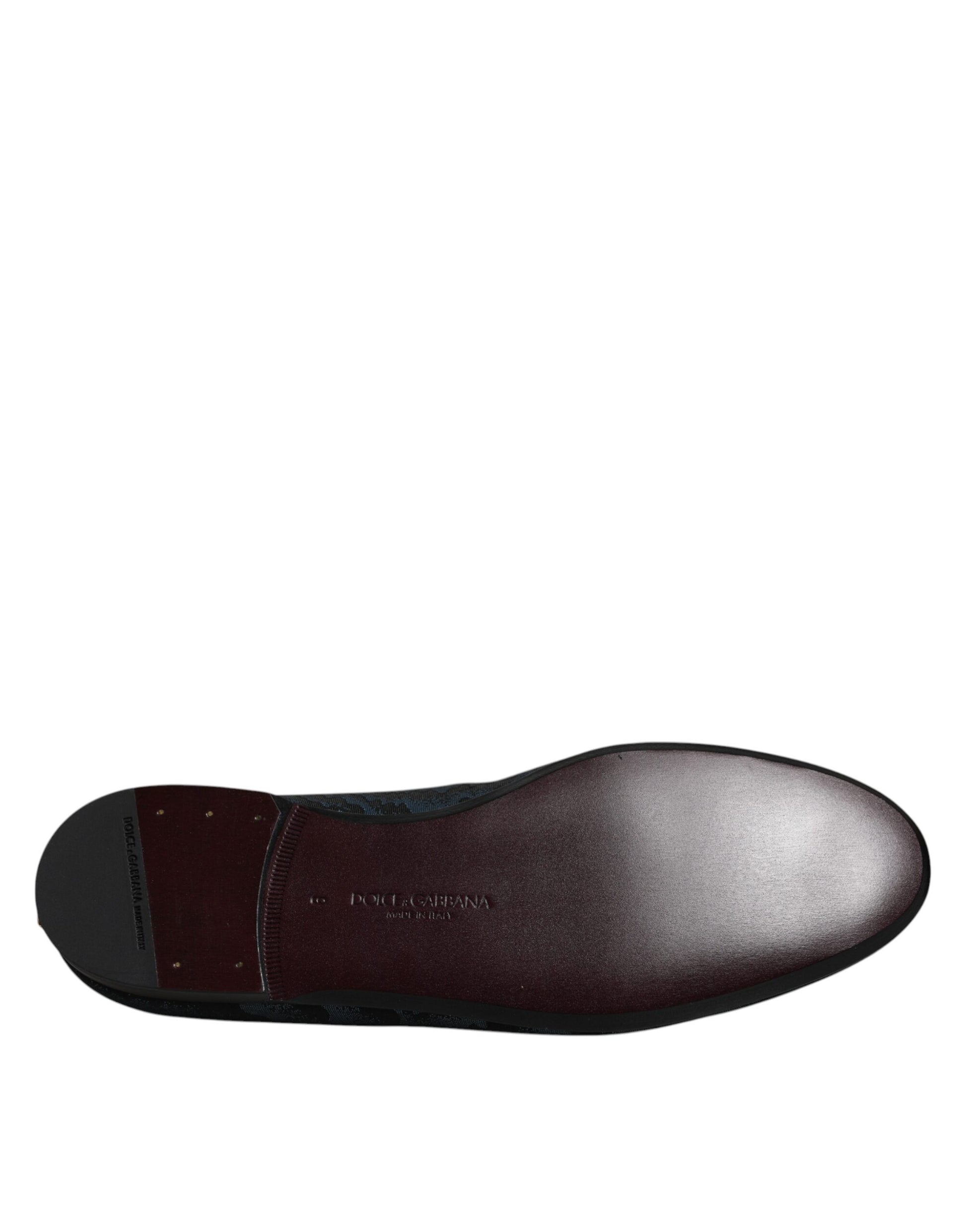 Dolce & Gabbana Blue Black Flats Men Loafers Dress Shoes Curated Luxury Accessories by Orvyn