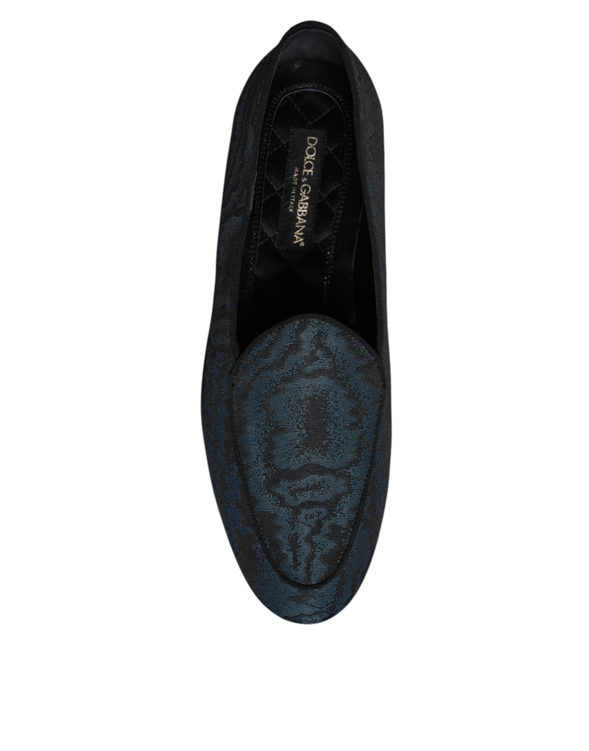 Dolce & Gabbana Blue Black Flats Men Loafers Dress Shoes Curated Luxury Accessories by Orvyn
