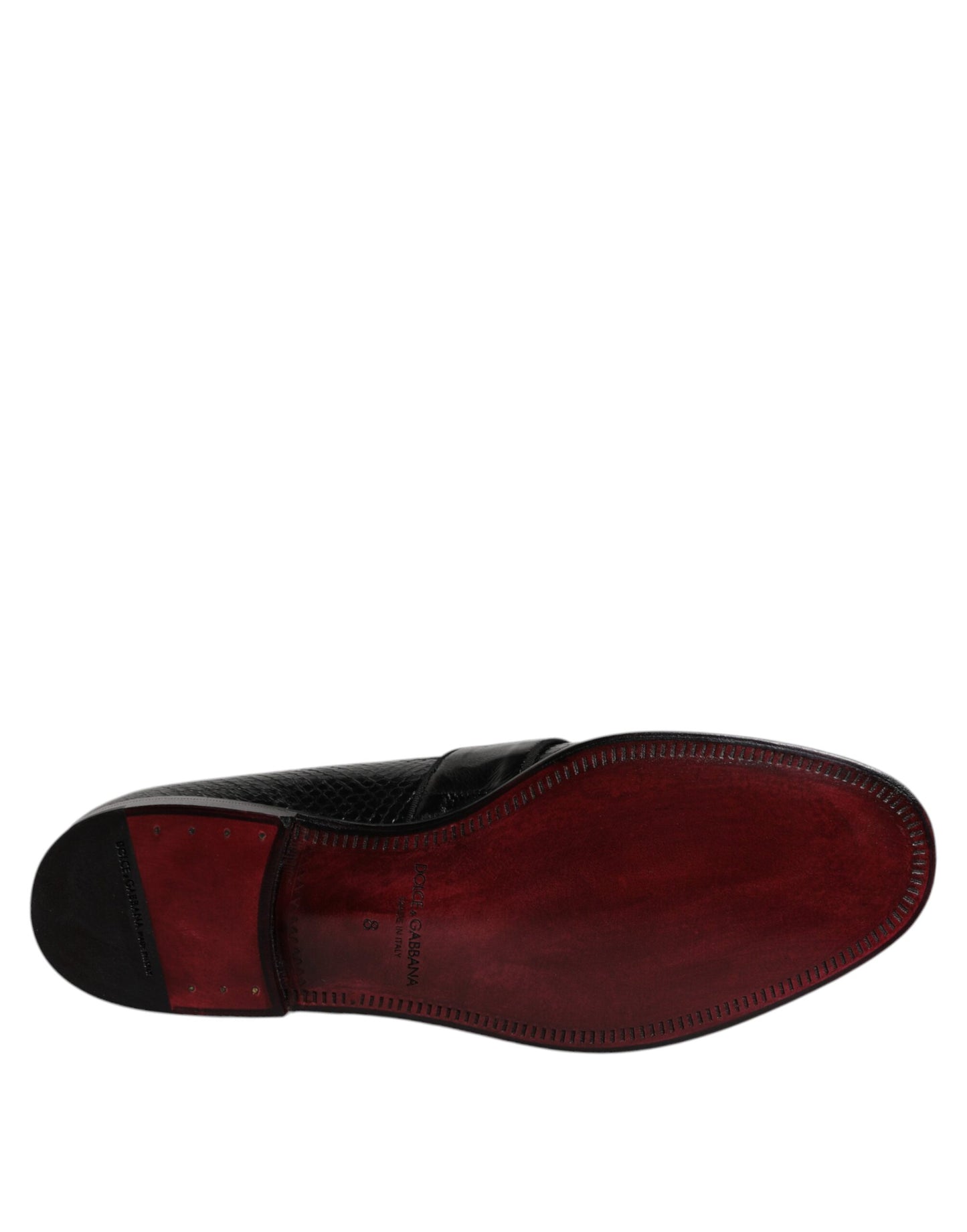 Dolce & Gabbana Black Exotic Leather DG Logo Loafers Formal Dress Shoes Curated Luxury Accessories by Orvyn