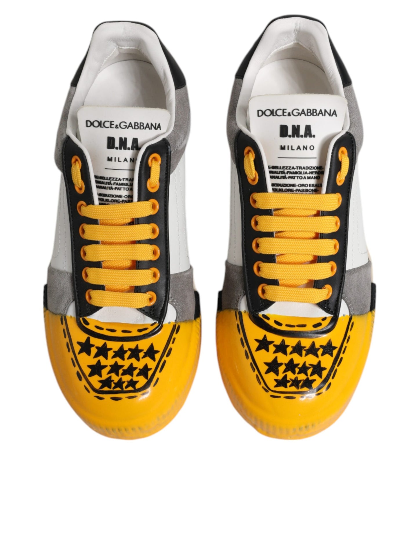 Dolce & Gabbana Multicolor Leather DNA Low Top Sneakers Shoes Curated Luxury Accessories by Orvyn