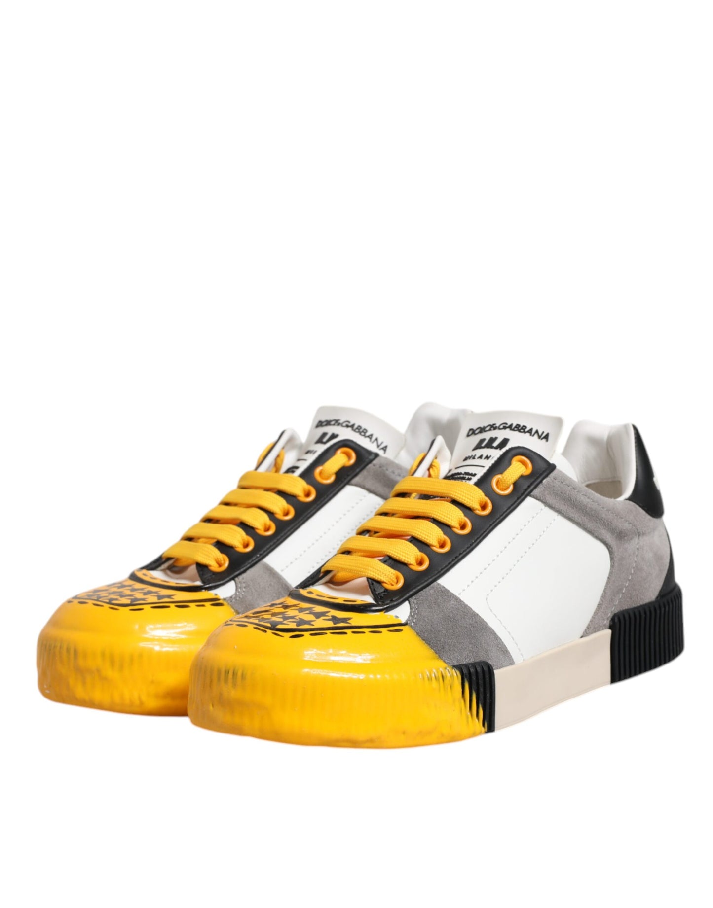 Dolce & Gabbana Multicolor Leather DNA Low Top Sneakers Shoes Curated Luxury Accessories by Orvyn