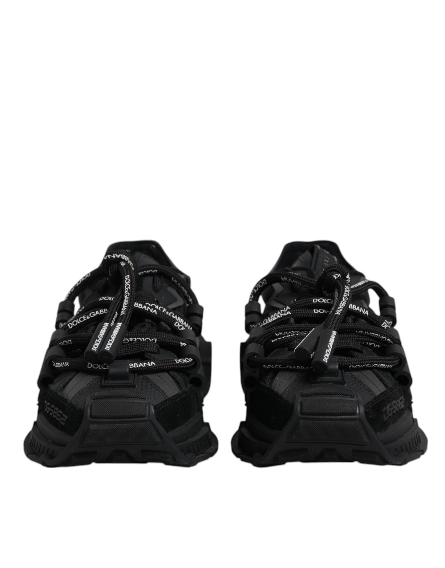Dolce & Gabbana Black Low Top Space Lace Up Sneakers Shoes Curated Luxury Accessories by Orvyn