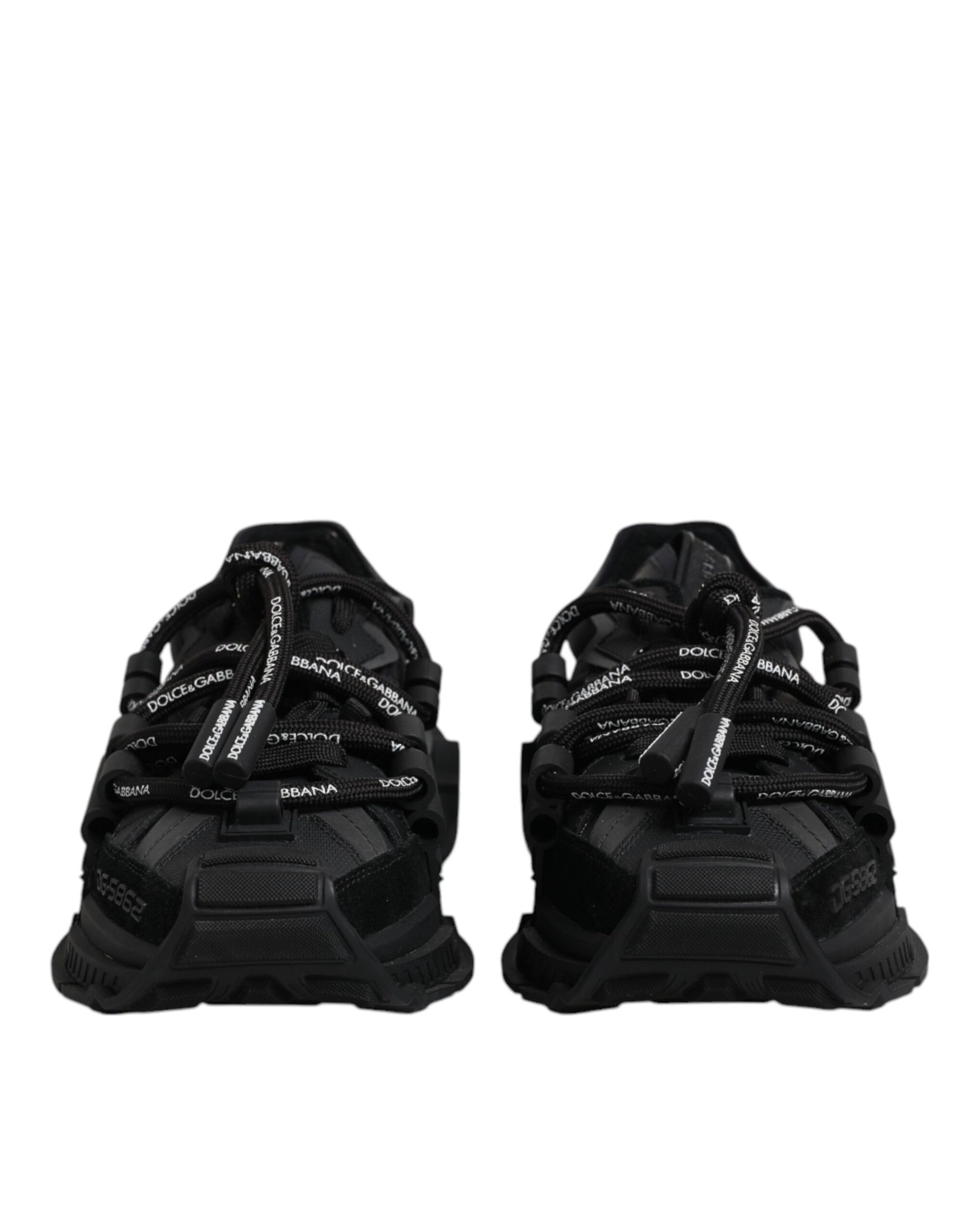 Dolce & Gabbana Black Low Top Space Lace Up Sneakers Shoes Curated Luxury Accessories by Orvyn