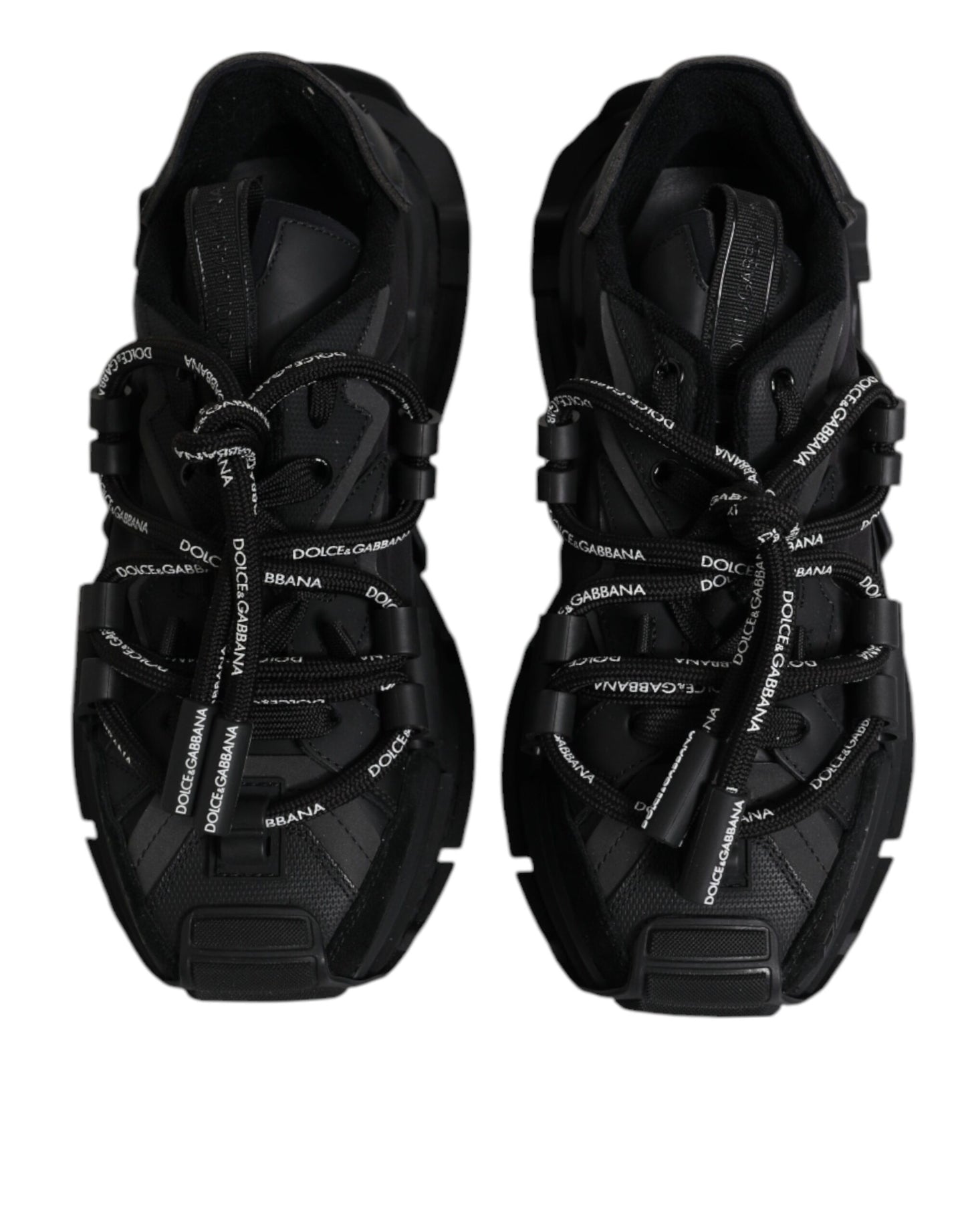 Dolce & Gabbana Black Low Top Space Lace Up Sneakers Shoes Curated Luxury Accessories by Orvyn