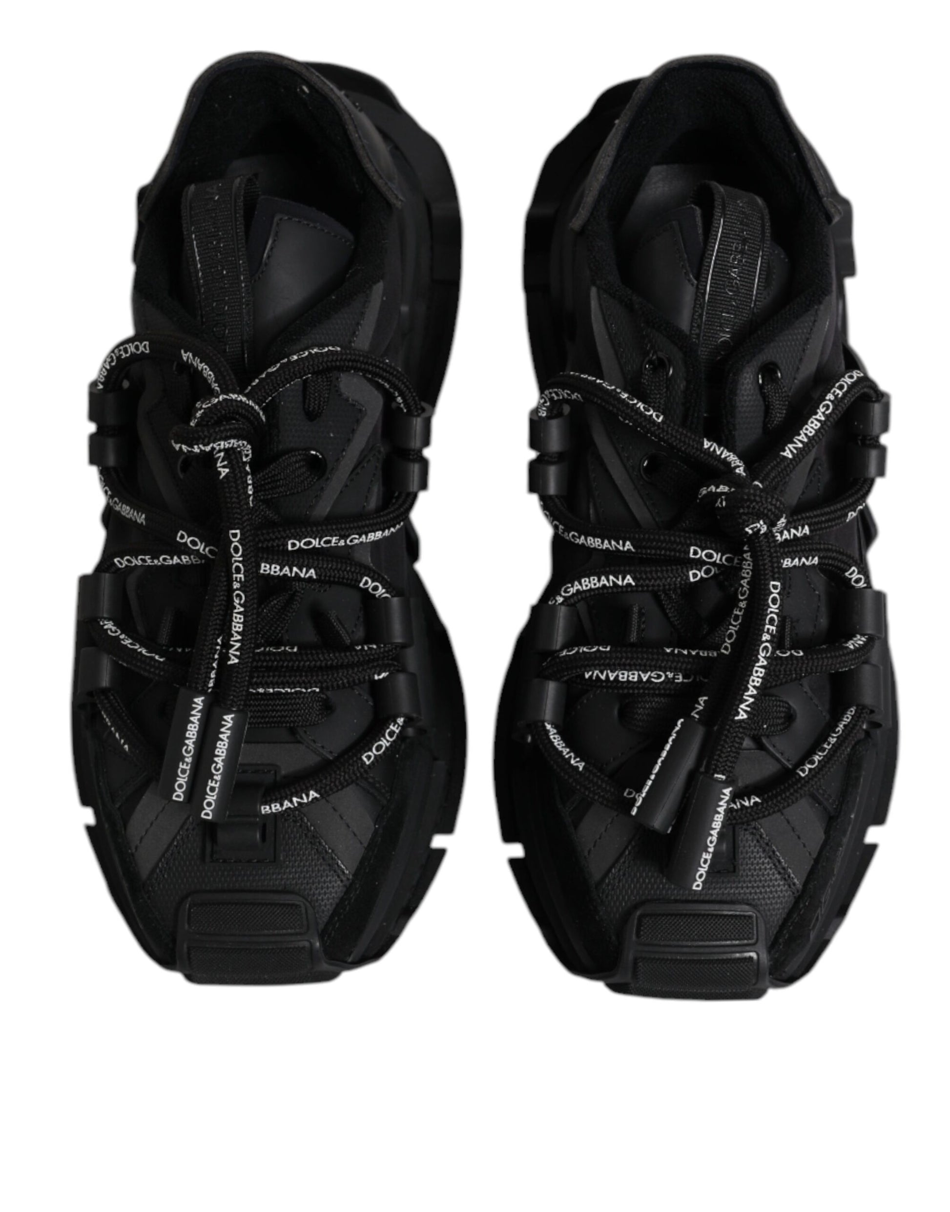 Dolce & Gabbana Black Low Top Space Lace Up Sneakers Shoes Curated Luxury Accessories by Orvyn