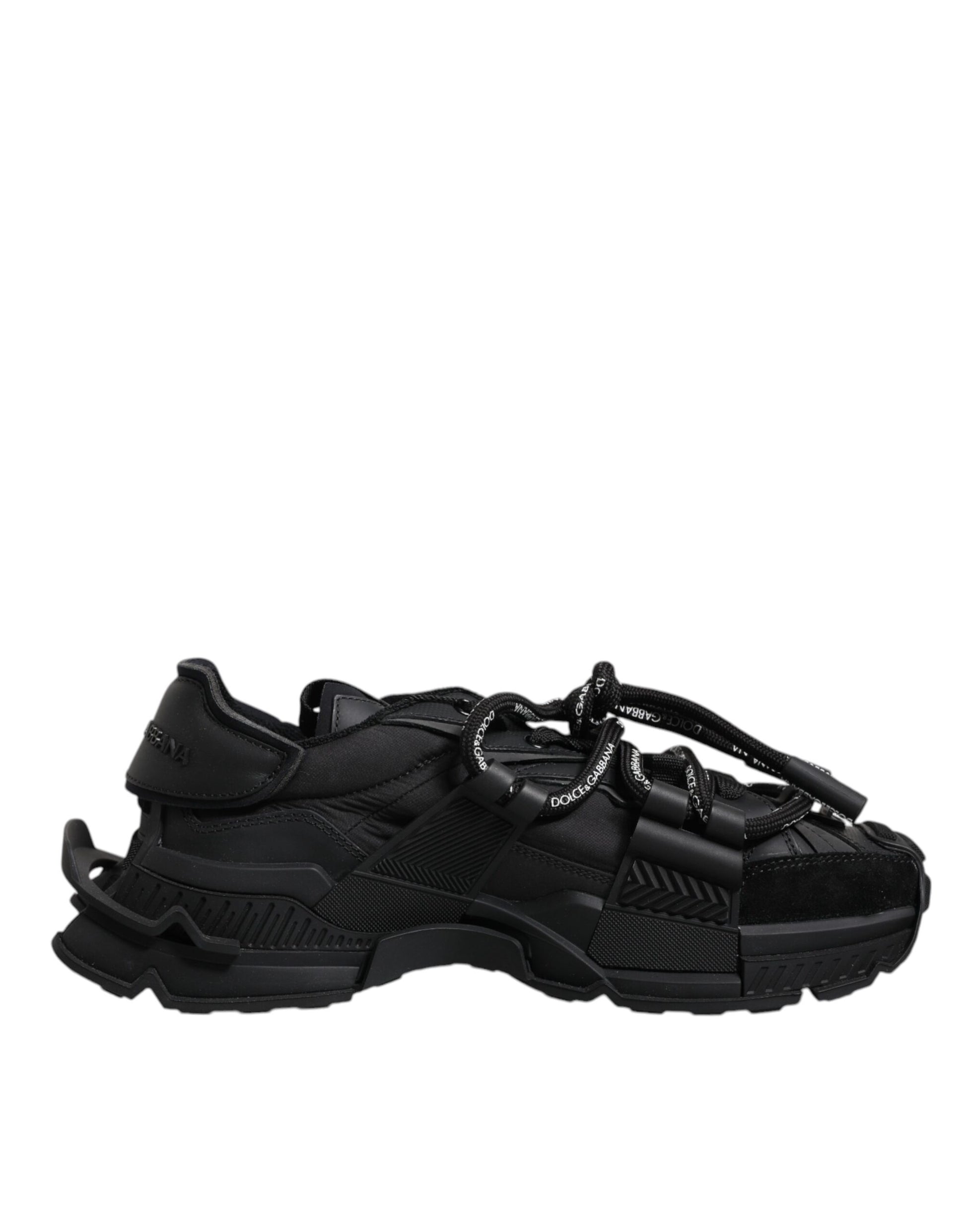 Dolce & Gabbana Black Low Top Space Lace Up Sneakers Shoes Curated Luxury Accessories by Orvyn