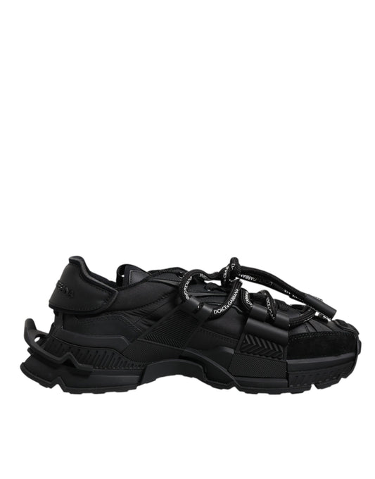 Dolce & Gabbana Black Low Top Space Lace Up Sneakers Shoes Curated Luxury Accessories by Orvyn