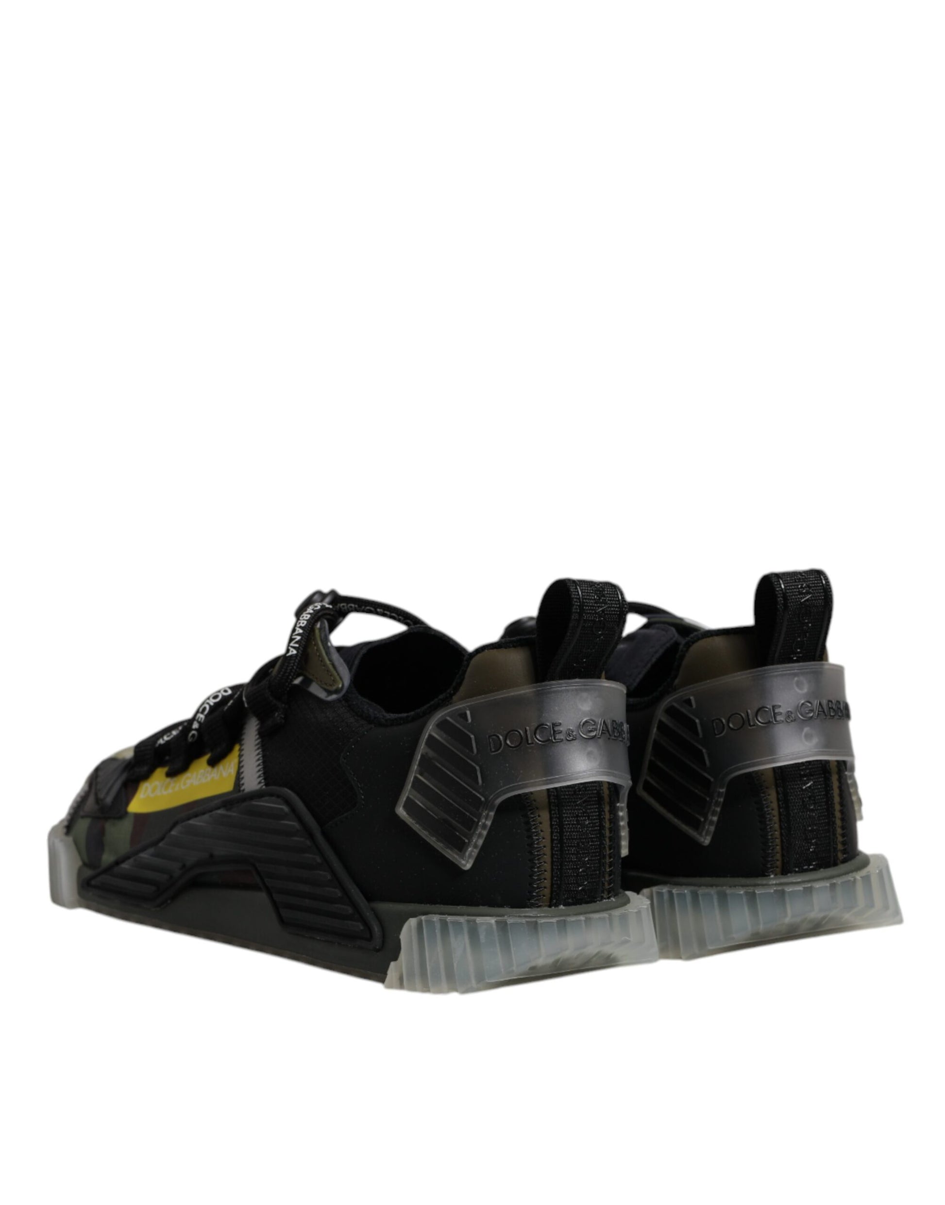 Dolce & Gabbana Black Green Camo NS1 Low Top Sneakers Shoes Curated Luxury Accessories by Orvyn