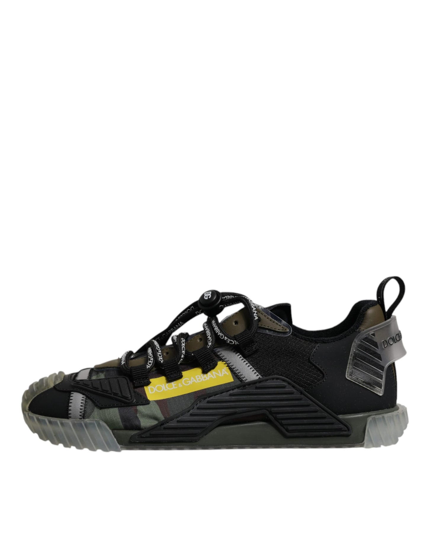 Dolce & Gabbana Black Green Camo NS1 Low Top Sneakers Shoes Curated Luxury Accessories by Orvyn