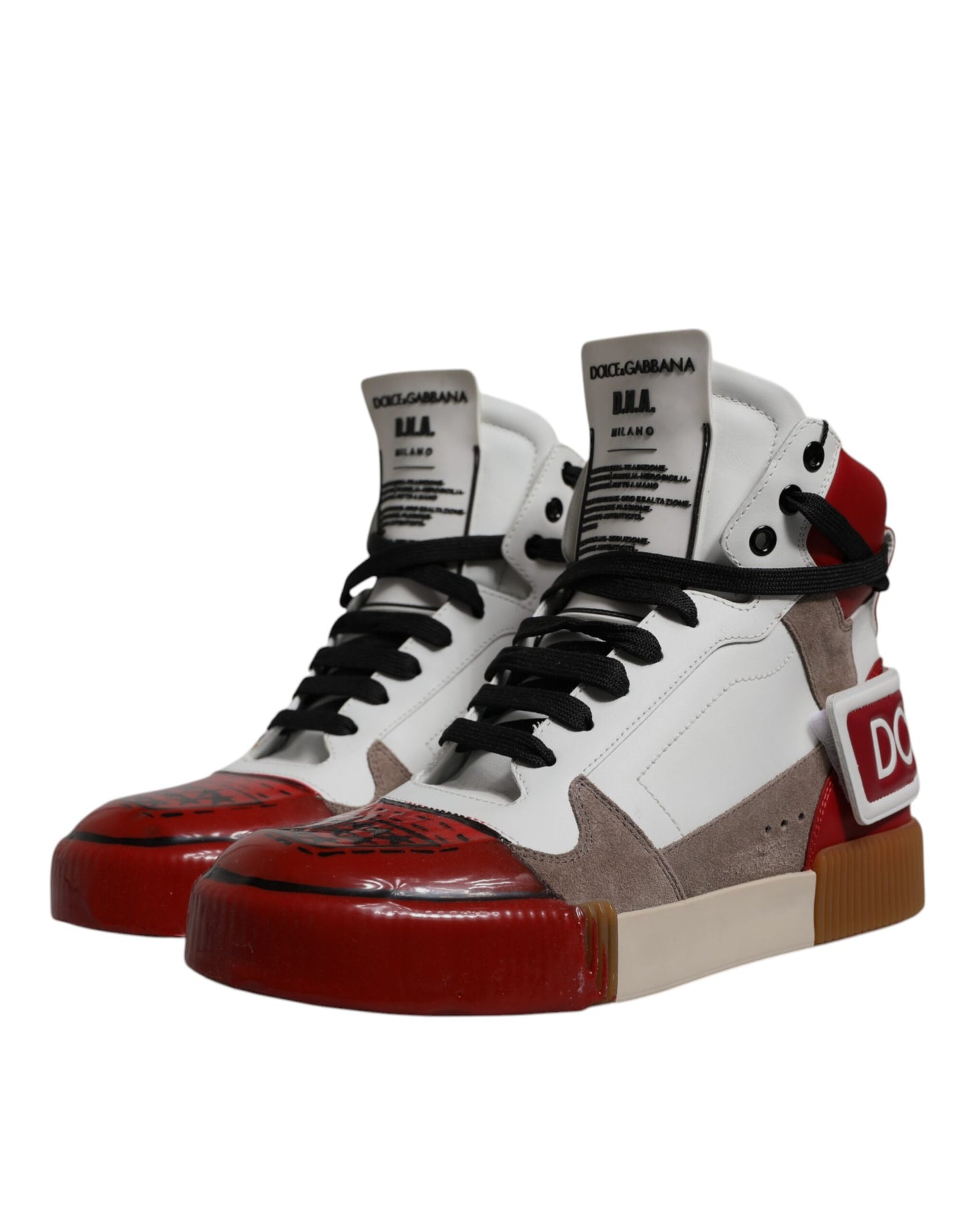 Dolce & Gabbana Multicolor Leather High Top Sneakers Shoes Curated Luxury Accessories by Orvyn
