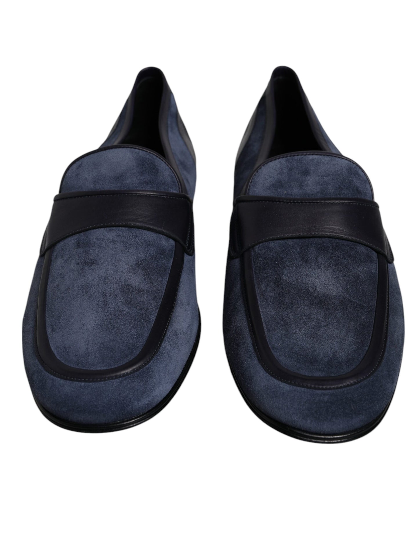 Dolce & Gabbana Blue Suede Leather Shoes Loafer Moccasin Shoes Curated Luxury Accessories by Orvyn