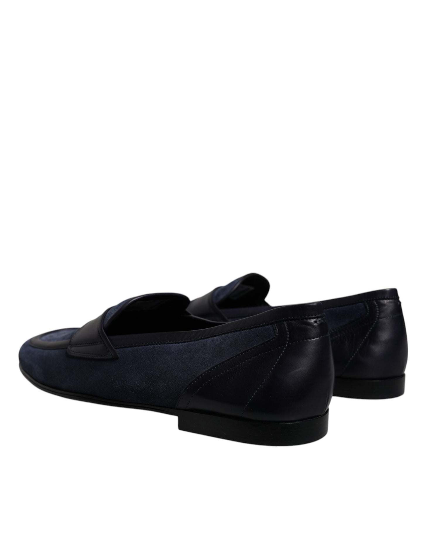 Dolce & Gabbana Blue Suede Leather Shoes Loafer Moccasin Shoes Curated Luxury Accessories by Orvyn