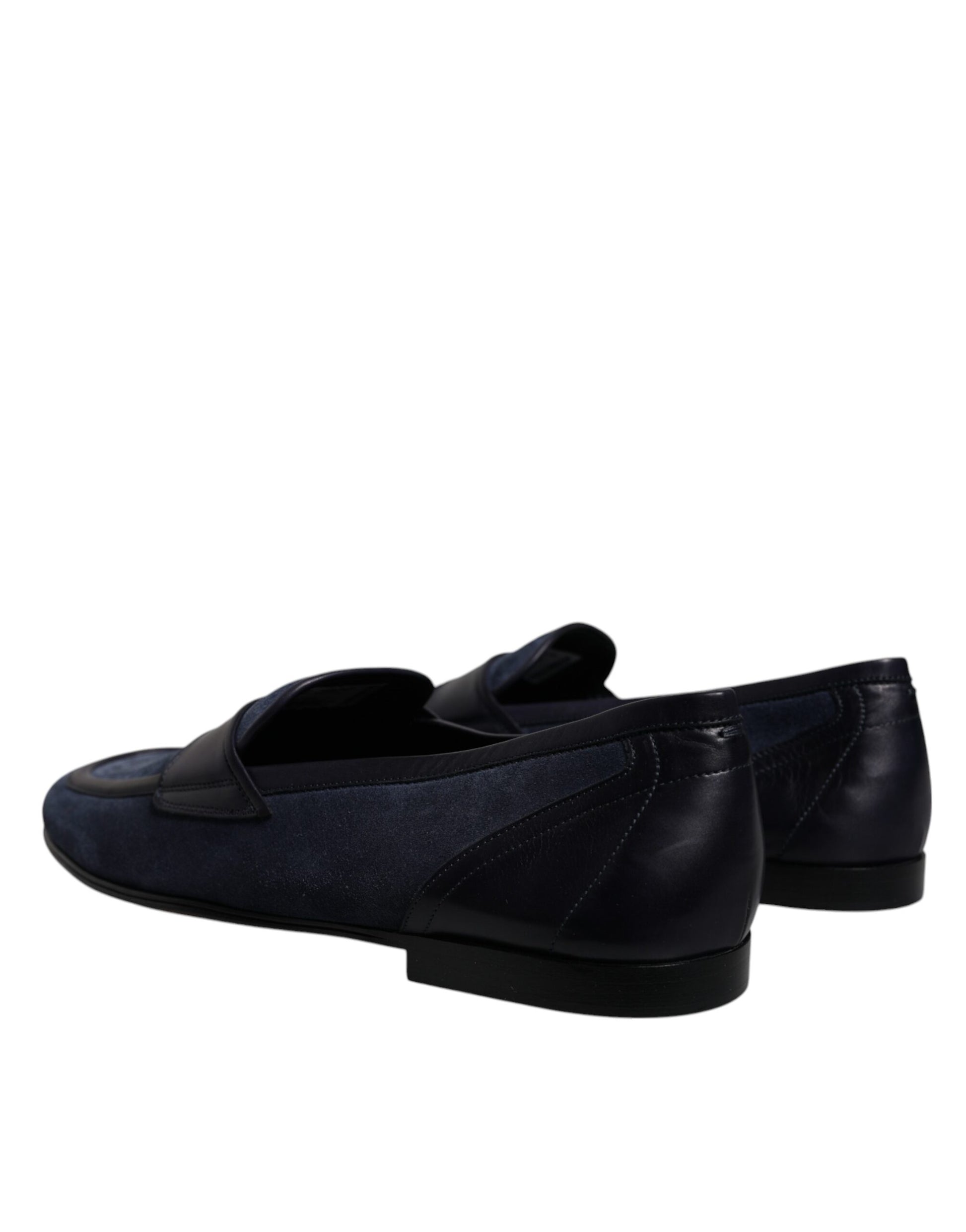 Dolce & Gabbana Blue Suede Leather Shoes Loafer Moccasin Shoes Curated Luxury Accessories by Orvyn