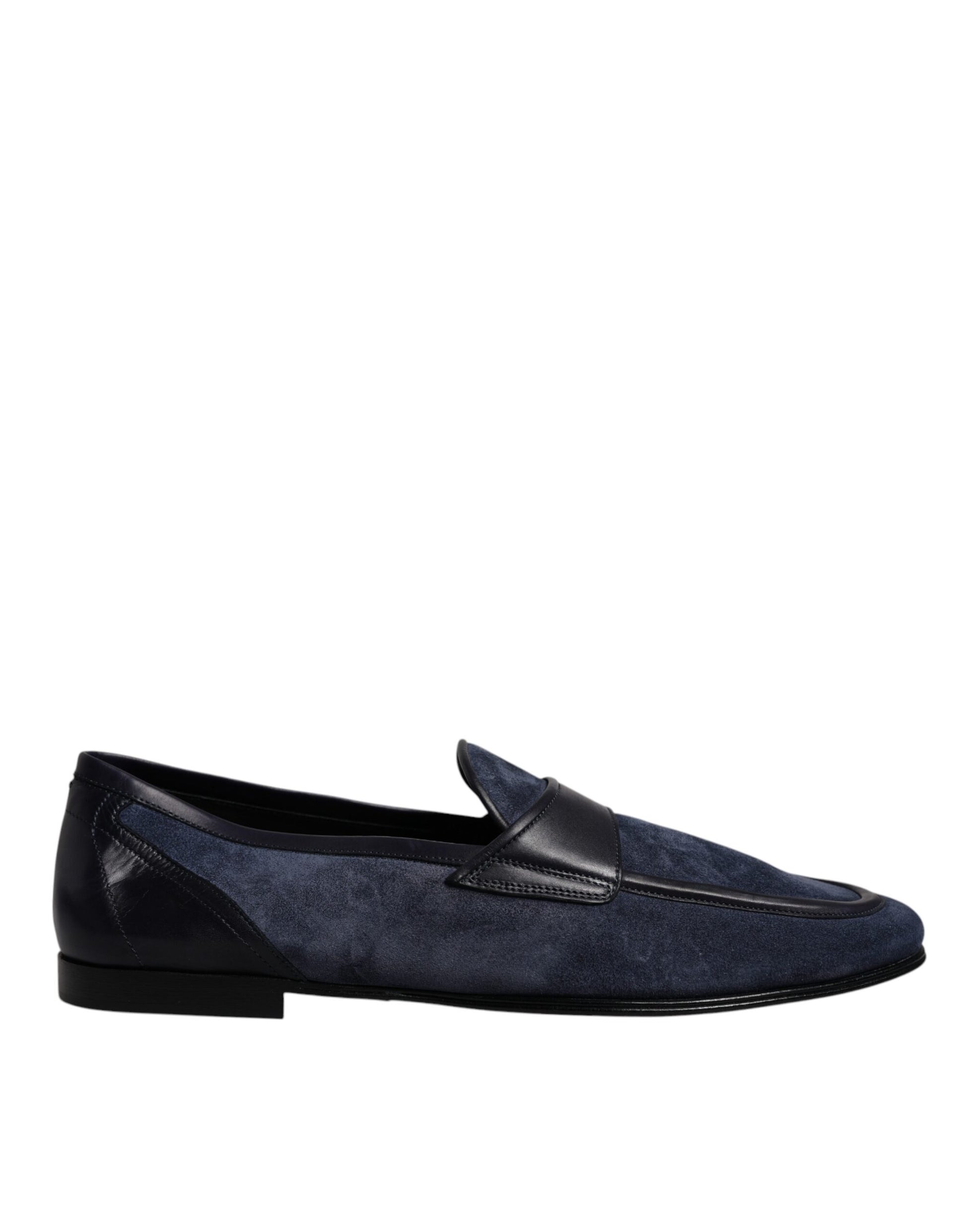 Dolce & Gabbana Blue Suede Leather Shoes Loafer Moccasin Shoes Curated Luxury Accessories by Orvyn