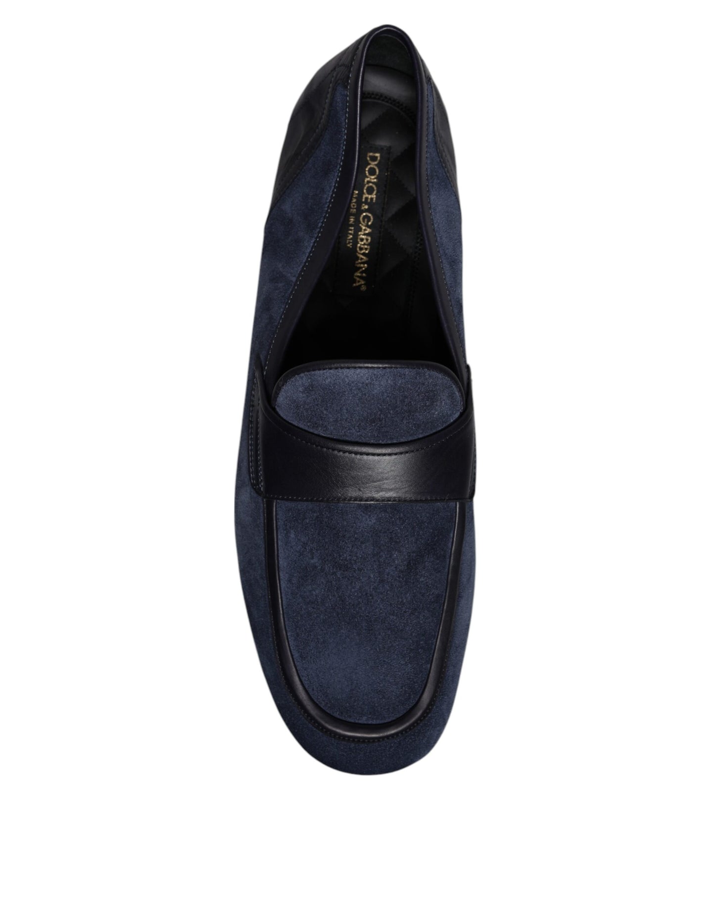 Dolce & Gabbana Blue Suede Leather Shoes Loafer Moccasin Shoes Curated Luxury Accessories by Orvyn