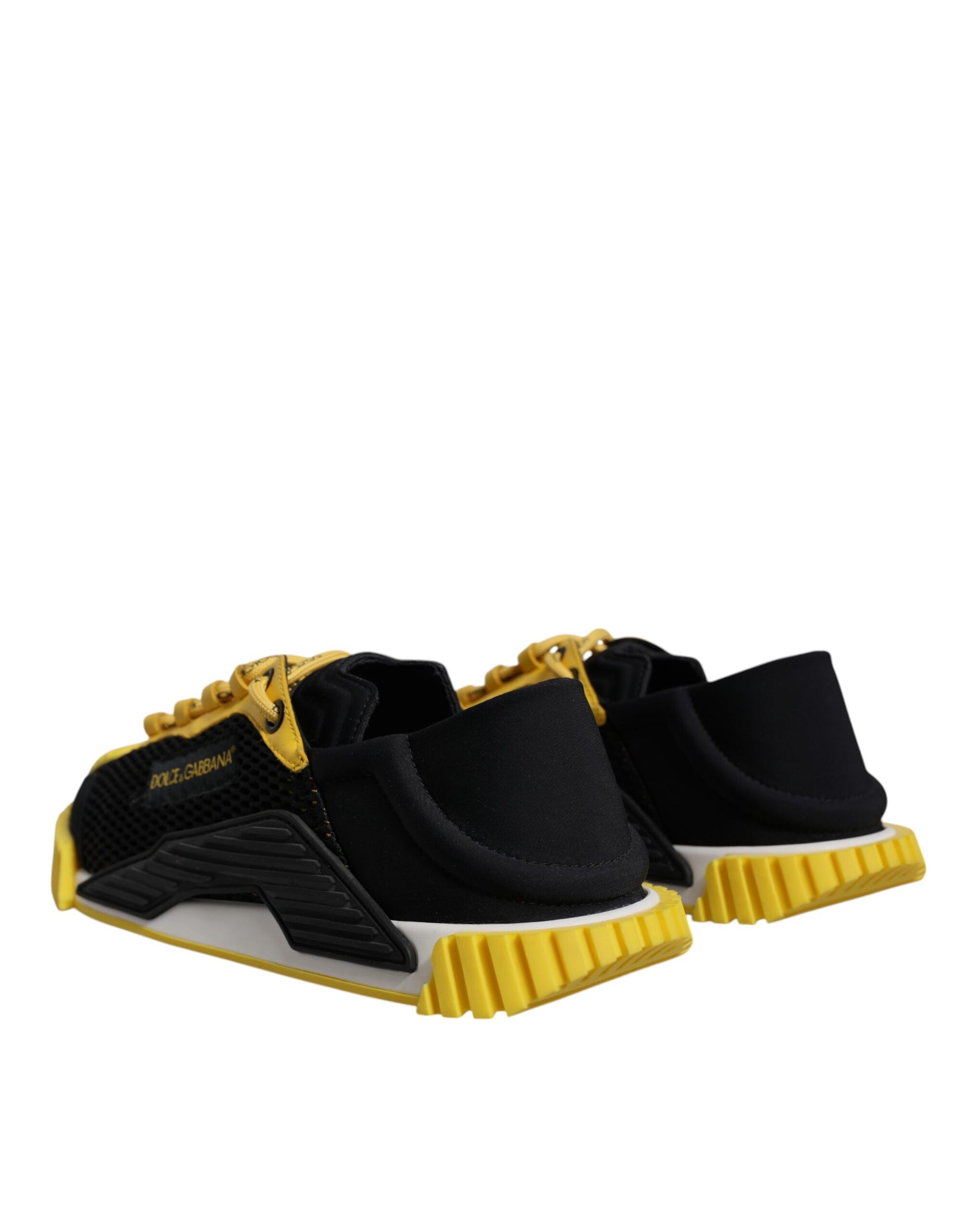 Dolce & Gabbana Black Yellow Low Top NS1 Sneakers Shoes Curated Luxury Accessories by Orvyn