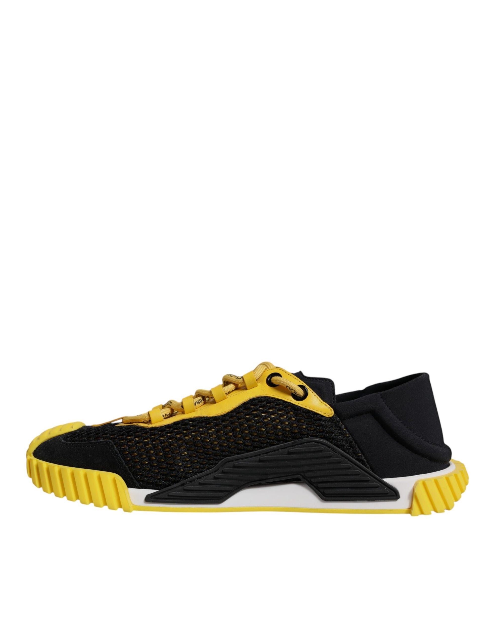 Dolce & Gabbana Black Yellow Low Top NS1 Sneakers Shoes Curated Luxury Accessories by Orvyn