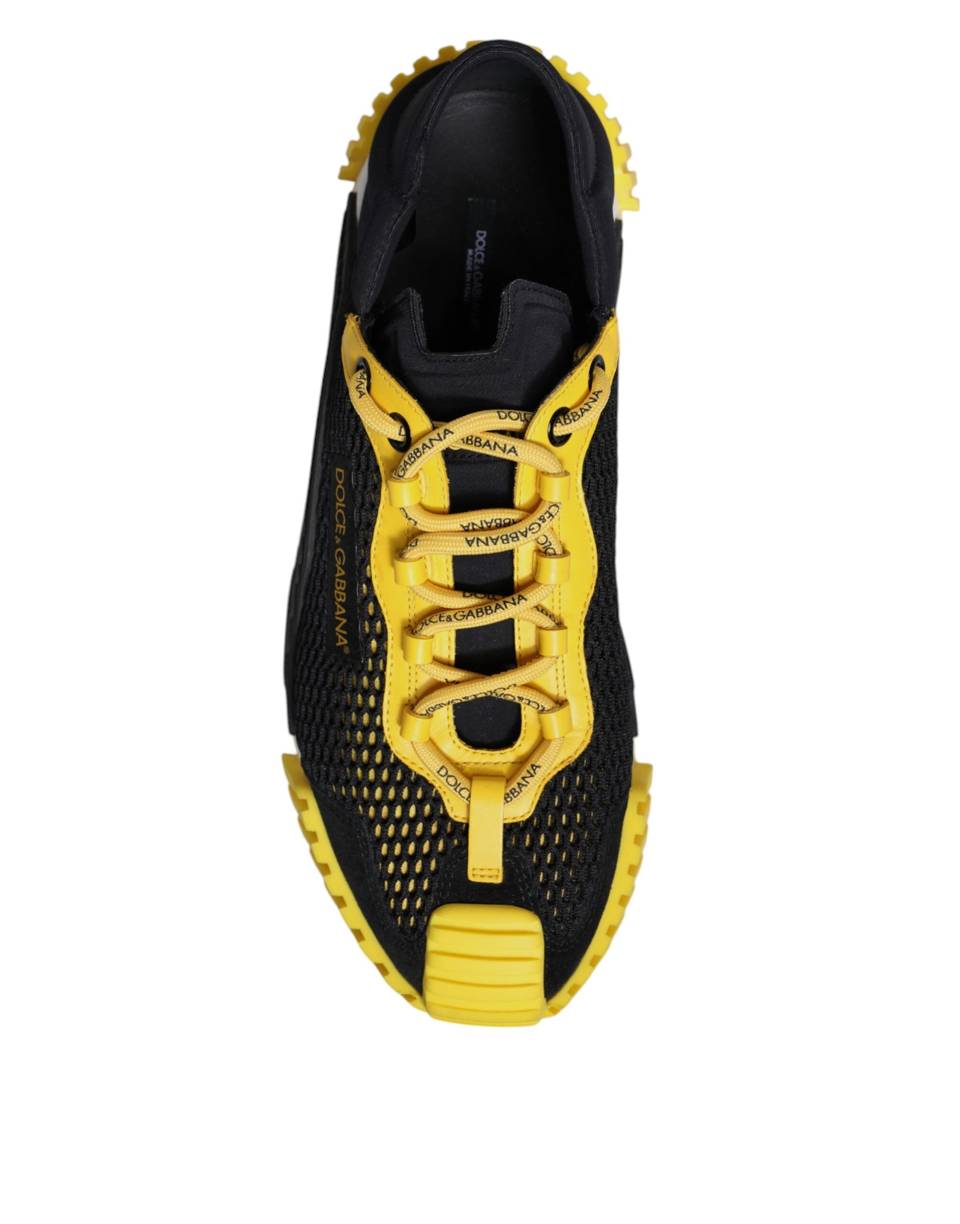 Dolce & Gabbana Black Yellow Low Top NS1 Sneakers Shoes Curated Luxury Accessories by Orvyn