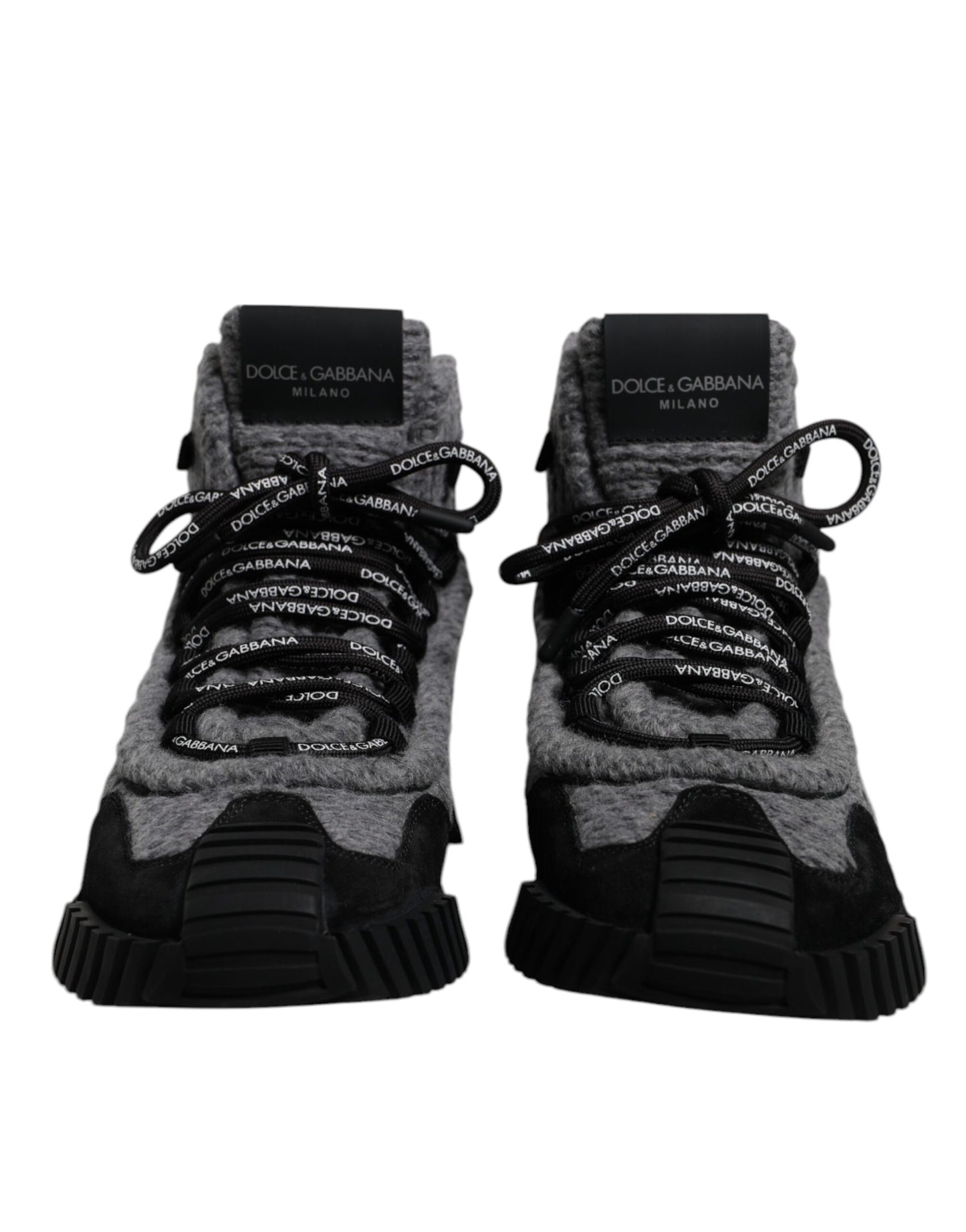 Dolce & Gabbana Gray Black NS1 High Top Boots Sneakers Shoes Curated Luxury Accessories by Orvyn