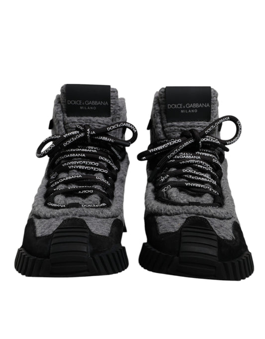 Dolce & Gabbana Gray Black NS1 High Top Boots Sneakers Shoes Curated Luxury Accessories by Orvyn