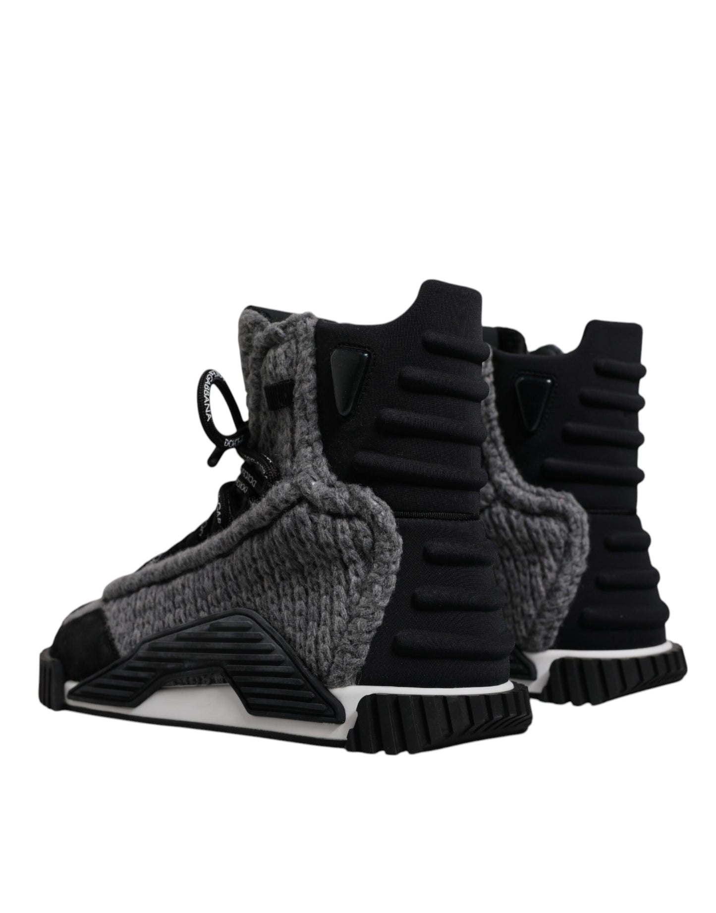 Dolce & Gabbana Gray Black NS1 High Top Boots Sneakers Shoes Curated Luxury Accessories by Orvyn