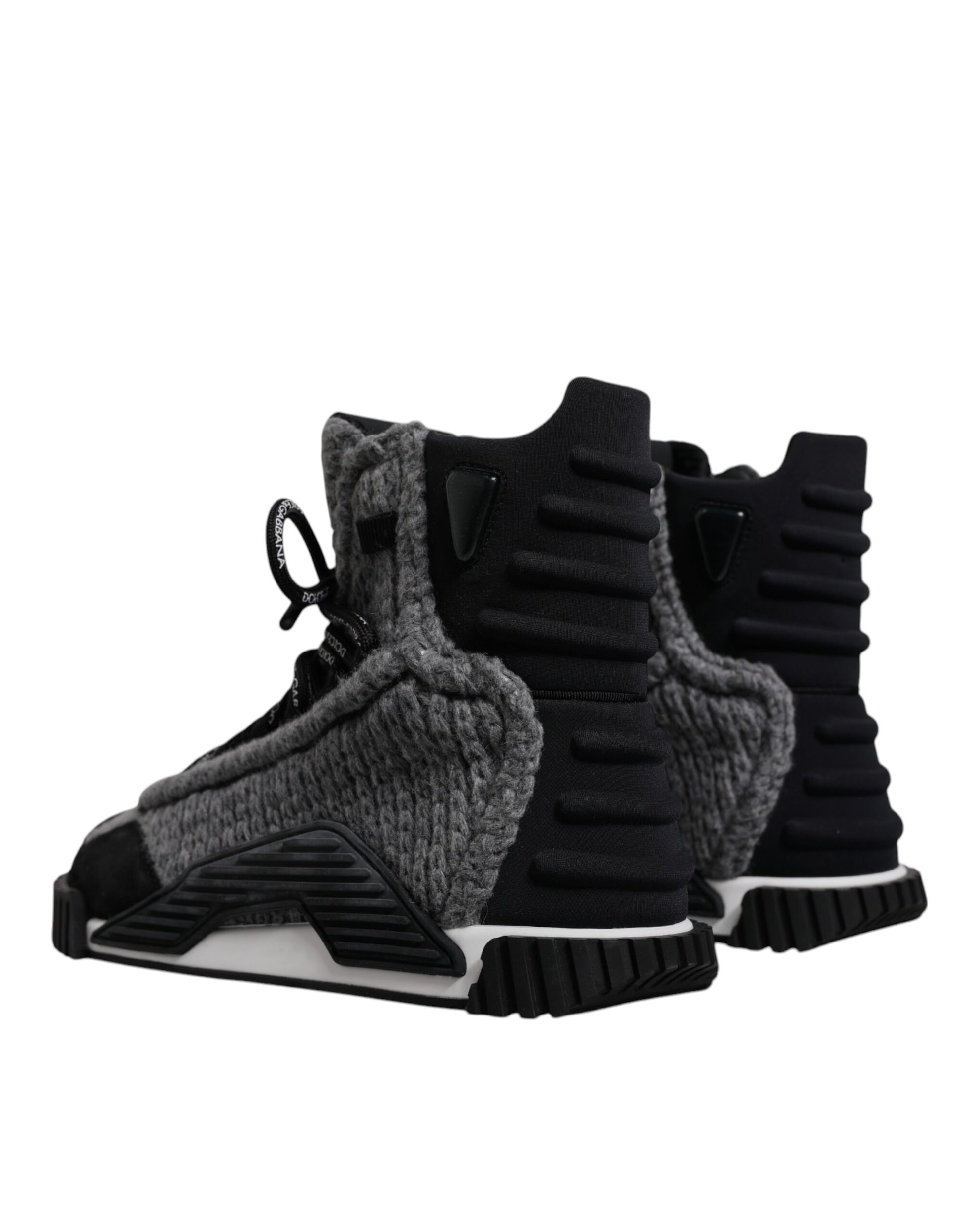 Dolce & Gabbana Gray Black NS1 High Top Boots Sneakers Shoes Curated Luxury Accessories by Orvyn