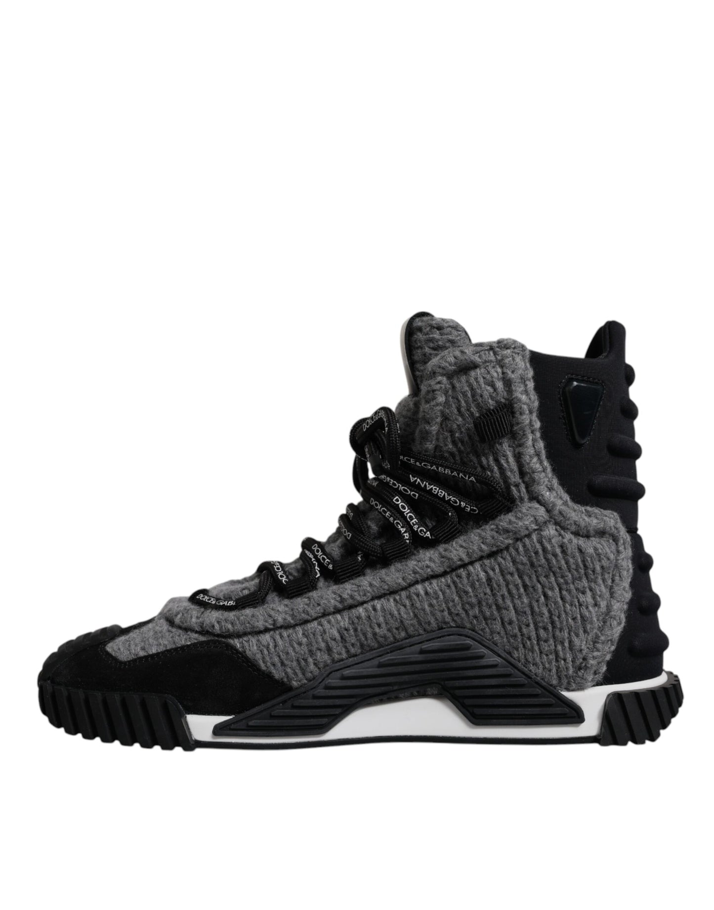 Dolce & Gabbana Gray Black NS1 High Top Boots Sneakers Shoes Curated Luxury Accessories by Orvyn