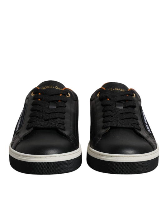 Dolce & Gabbana Black Leather Low Top Men Sneakers Shoes Curated Luxury Accessories by Orvyn