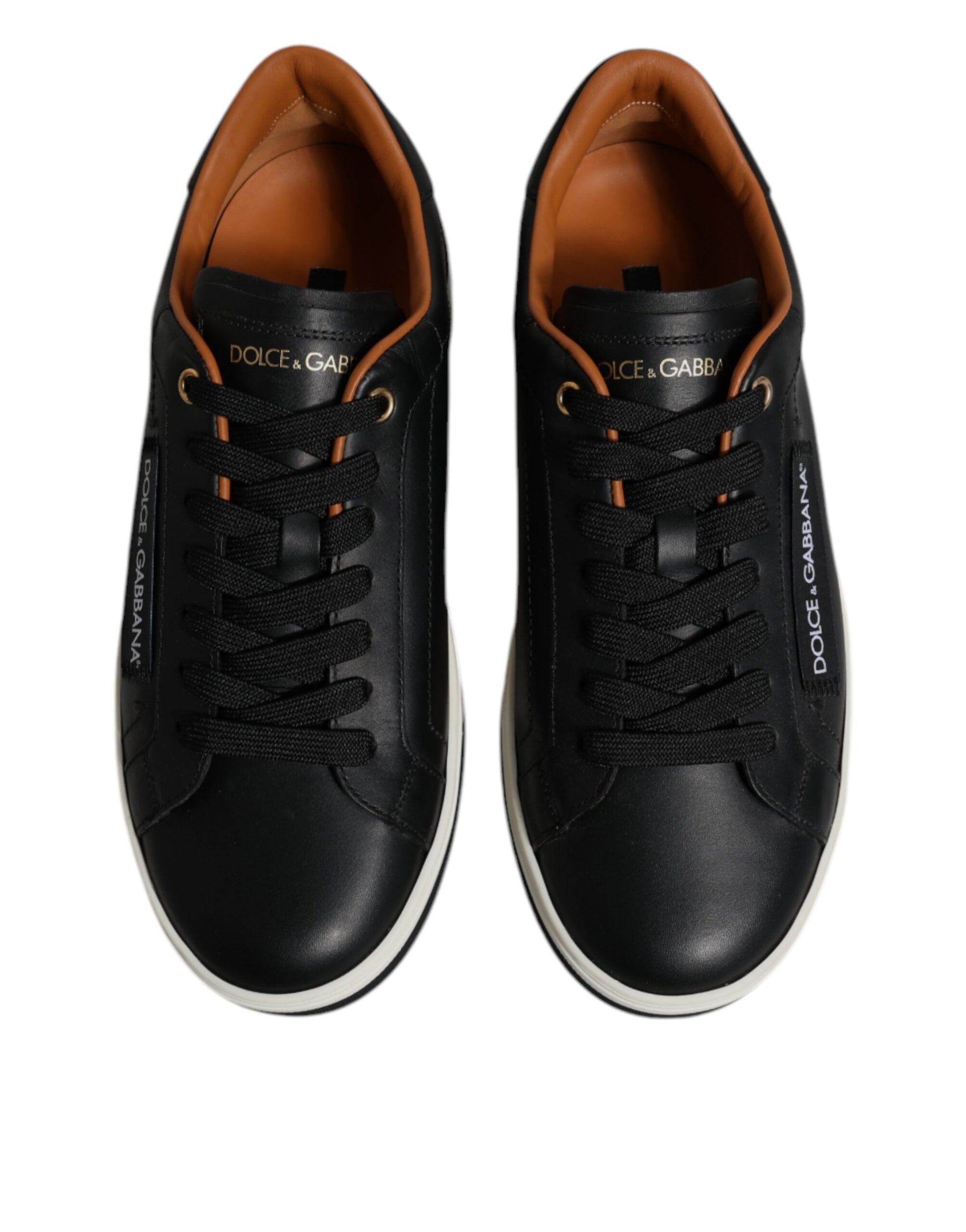 Dolce & Gabbana Black Leather Low Top Men Sneakers Shoes Curated Luxury Accessories by Orvyn