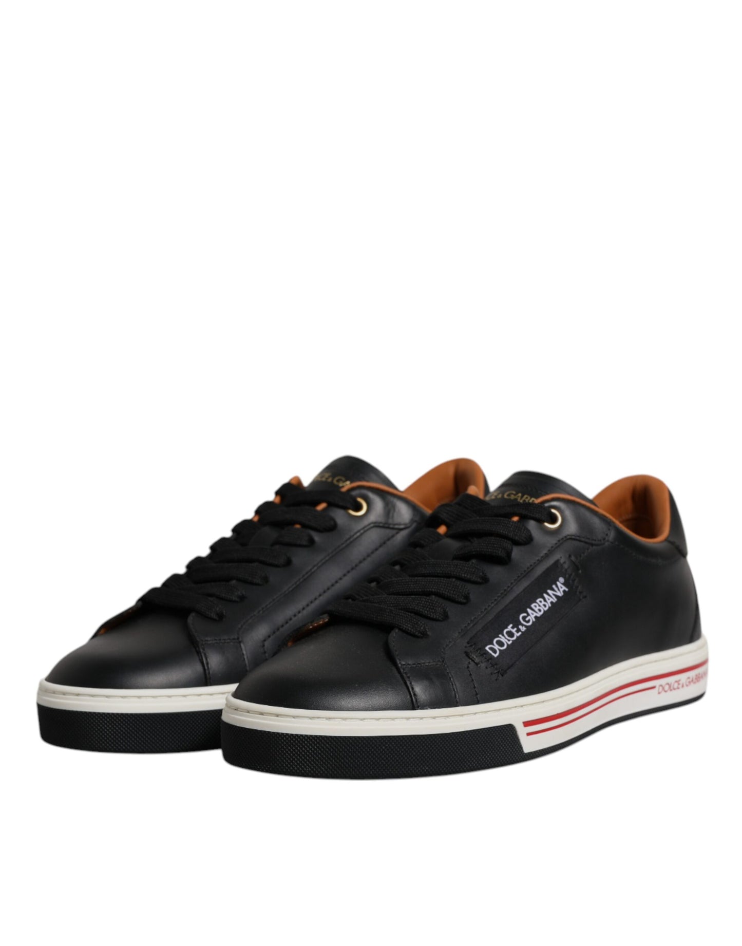 Dolce & Gabbana Black Leather Low Top Men Sneakers Shoes Curated Luxury Accessories by Orvyn