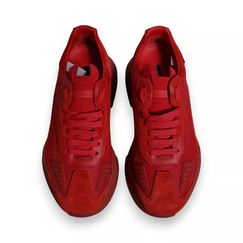 Dolce & Gabbana Red Leather Daymaster Low Top Sneakers Shoes Curated Luxury Accessories by Orvyn