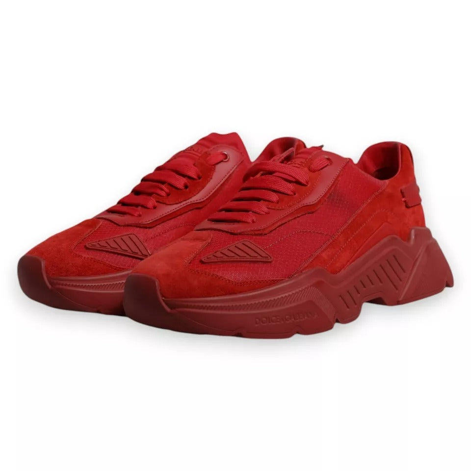 Dolce & Gabbana Red Leather Daymaster Low Top Sneakers Shoes Curated Luxury Accessories by Orvyn