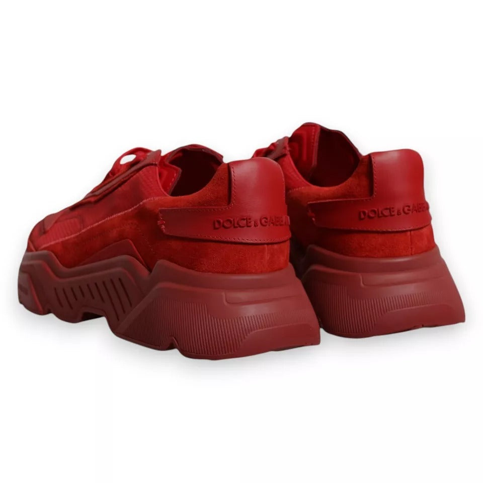 Dolce & Gabbana Red Leather Daymaster Low Top Sneakers Shoes Curated Luxury Accessories by Orvyn