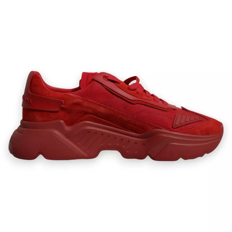 Dolce & Gabbana Red Leather Daymaster Low Top Sneakers Shoes Curated Luxury Accessories by Orvyn
