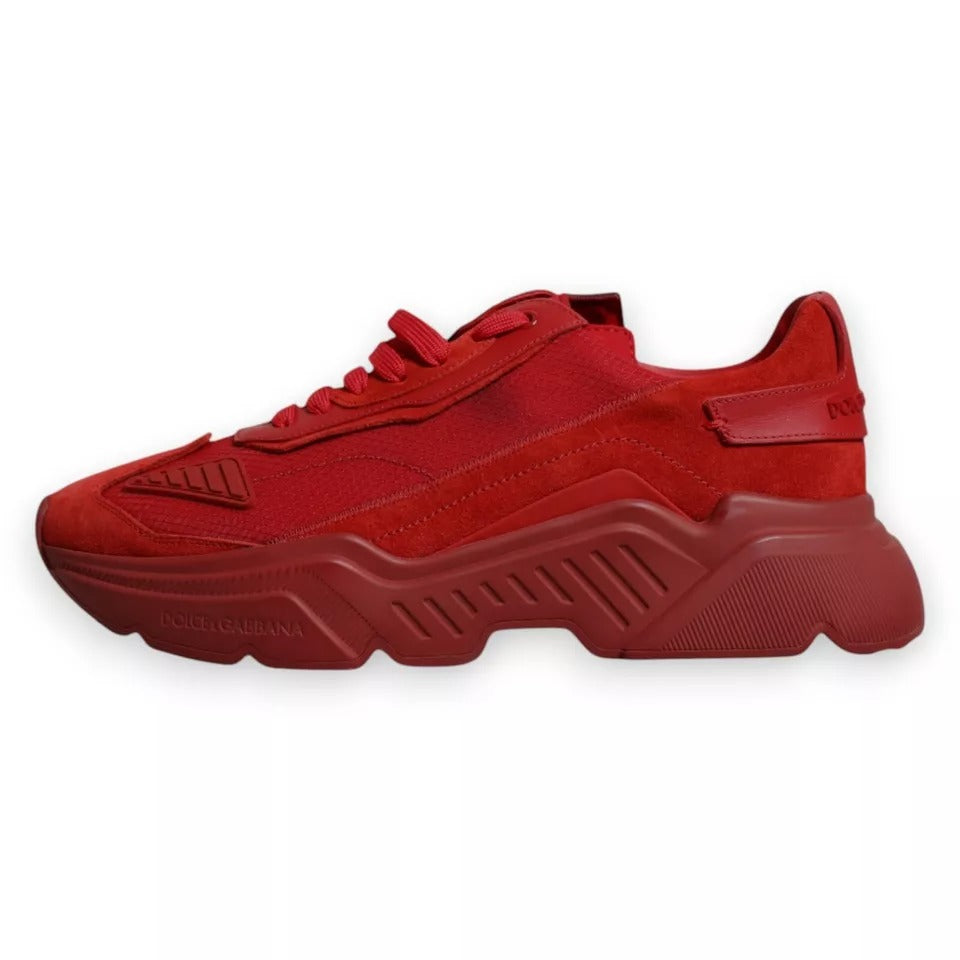 Dolce & Gabbana Red Leather Daymaster Low Top Sneakers Shoes Curated Luxury Accessories by Orvyn