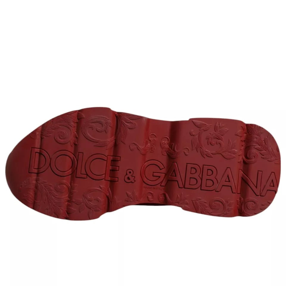 Dolce & Gabbana Red Leather Daymaster Low Top Sneakers Shoes Curated Luxury Accessories by Orvyn