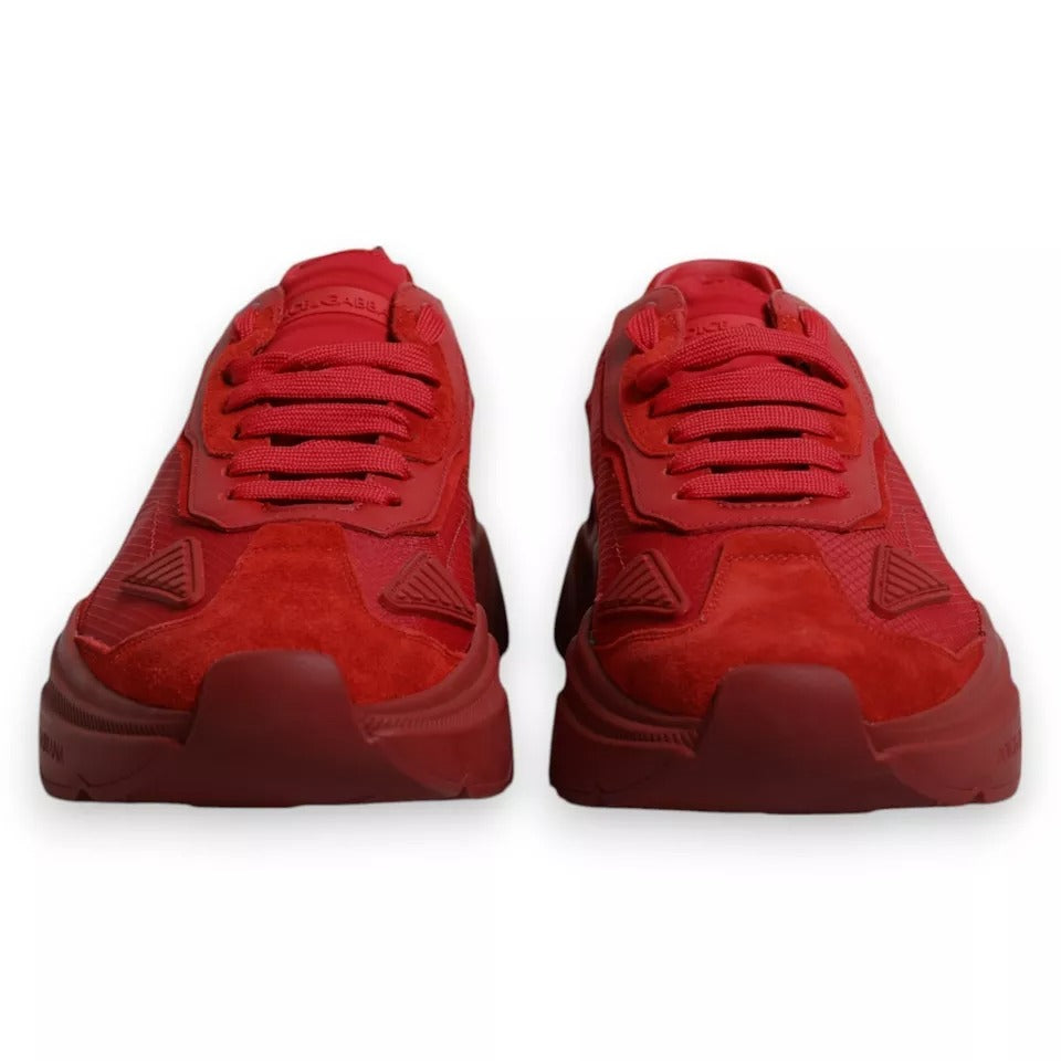 Dolce & Gabbana Red Leather Daymaster Low Top Sneakers Shoes Curated Luxury Accessories by Orvyn