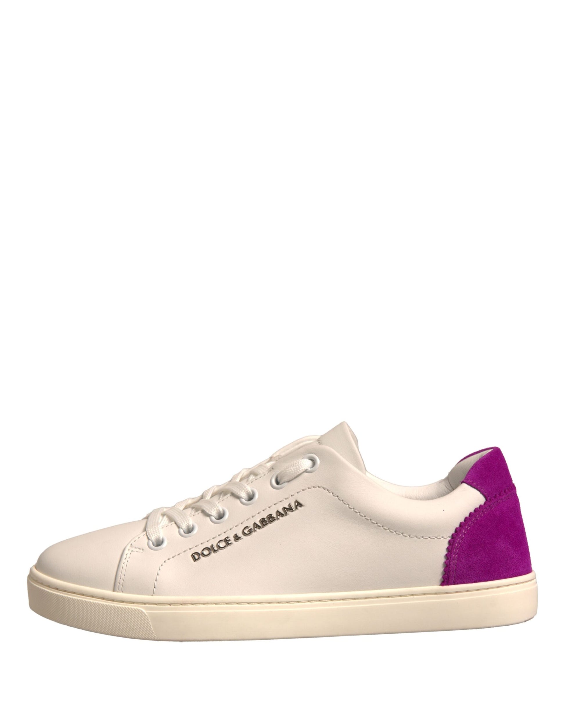 Dolce & Gabbana White Suede Leather Low Top Sneakers Shoes Curated Luxury Accessories by Orvyn