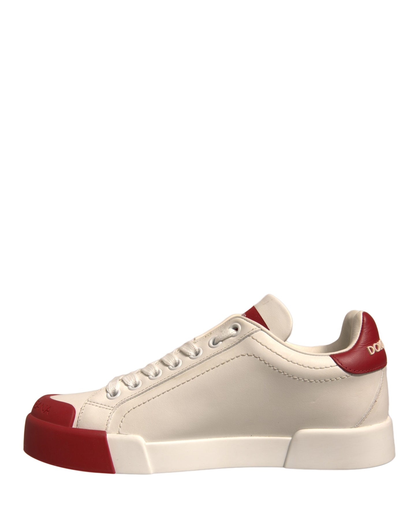 Dolce & Gabbana Shoes White Leather Logo Portofino Sneakers Curated Luxury Accessories by Orvyn
