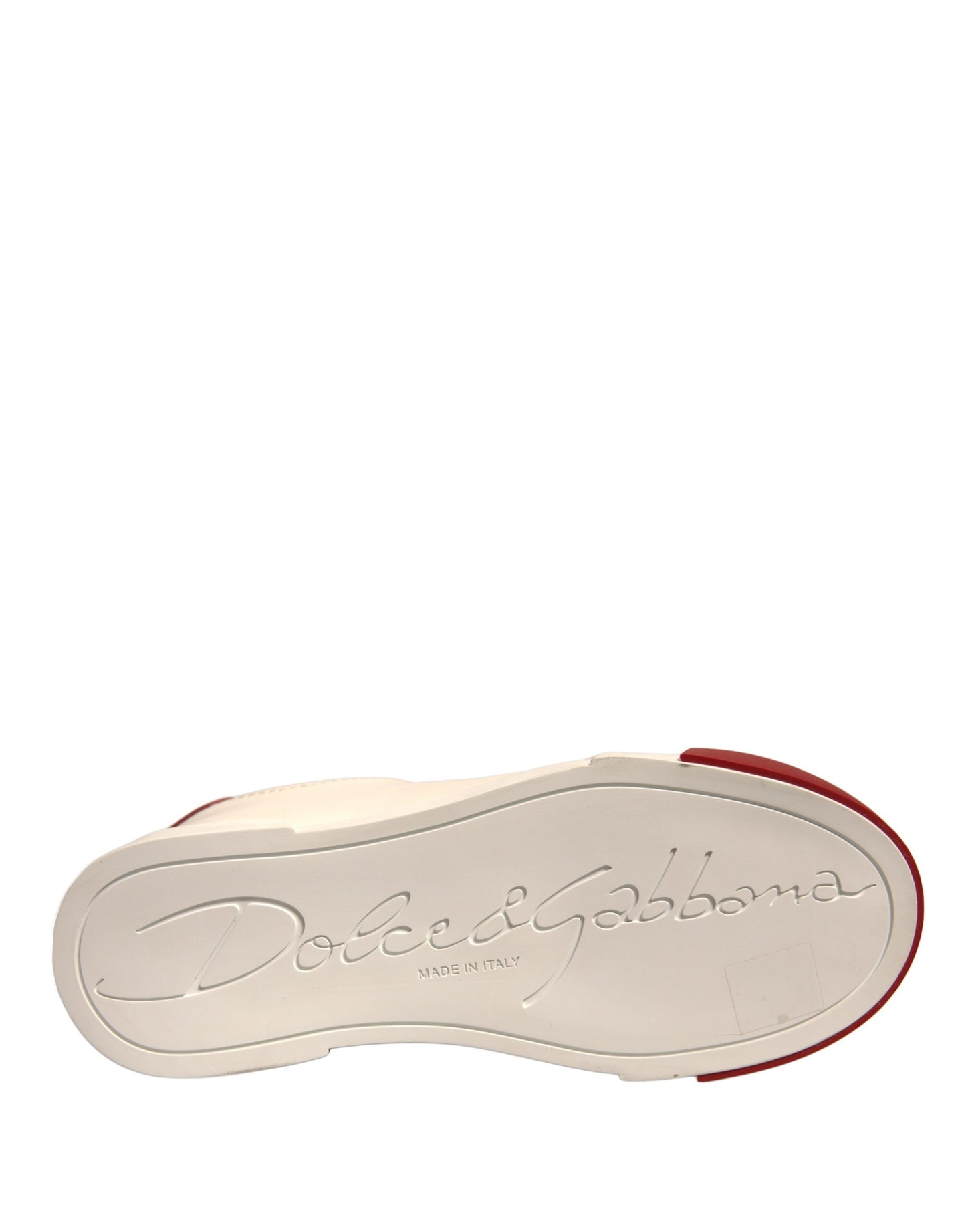 Dolce & Gabbana Shoes White Leather Logo Portofino Sneakers Curated Luxury Accessories by Orvyn