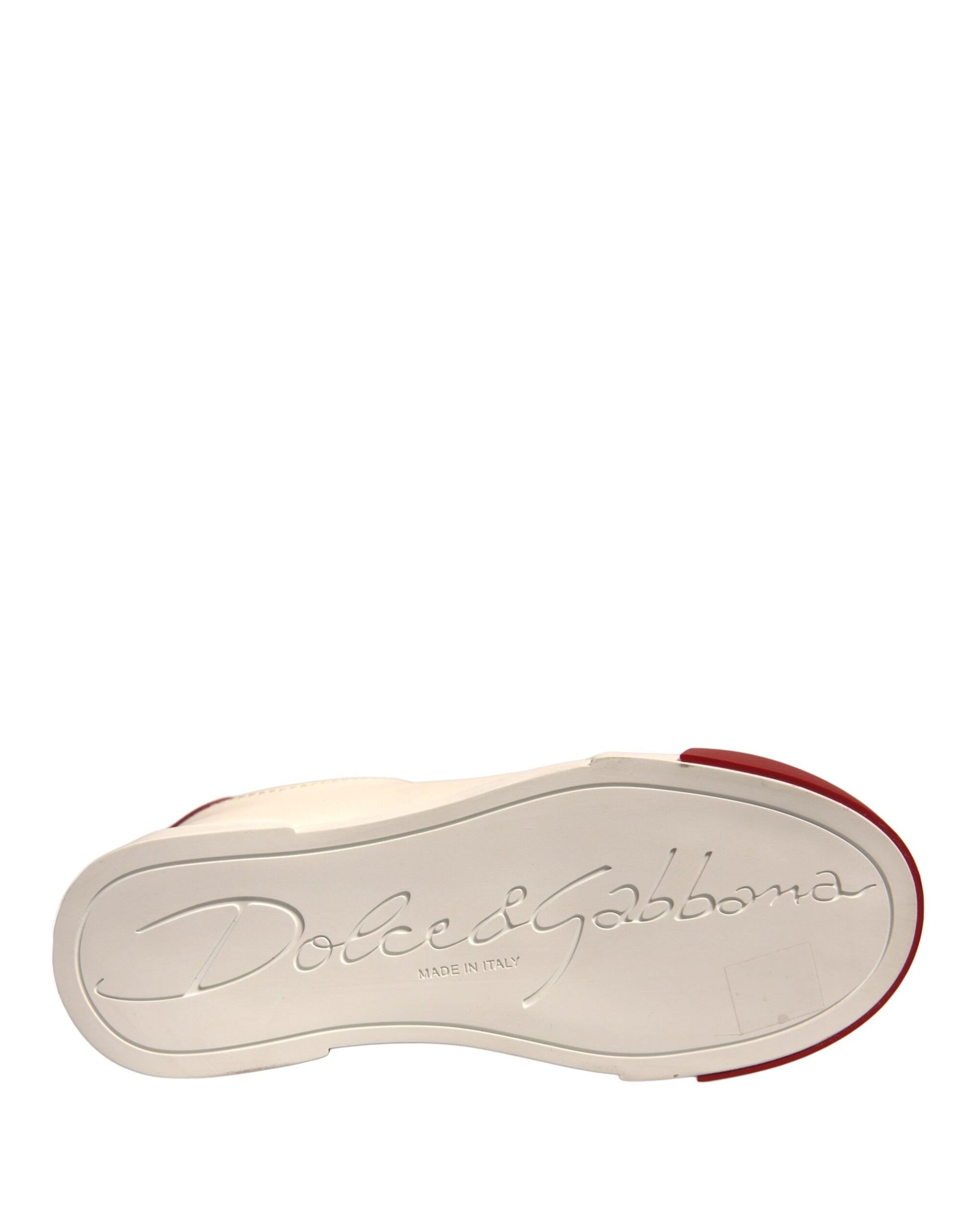 Dolce & Gabbana Shoes White Leather Logo Portofino Sneakers Curated Luxury Accessories by Orvyn