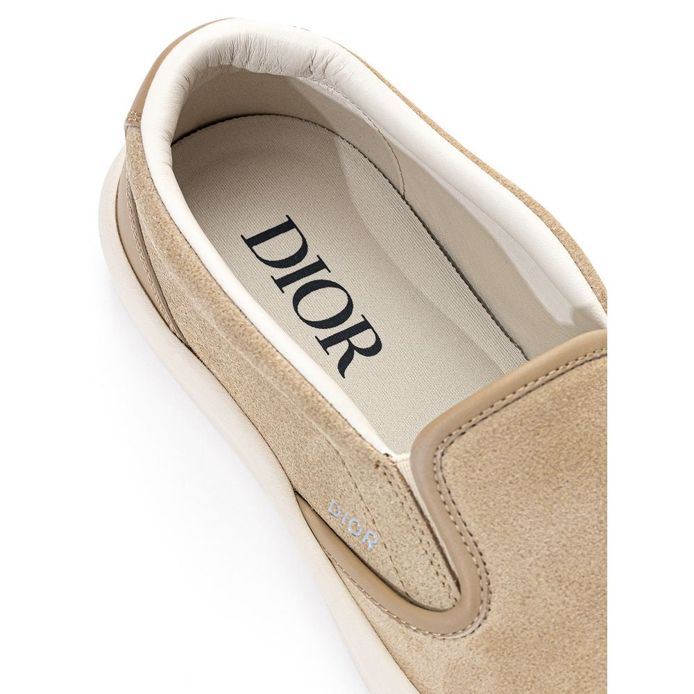 Dior Beige Leather Slip-On Loafers Curated Luxury Accessories by Orvyn