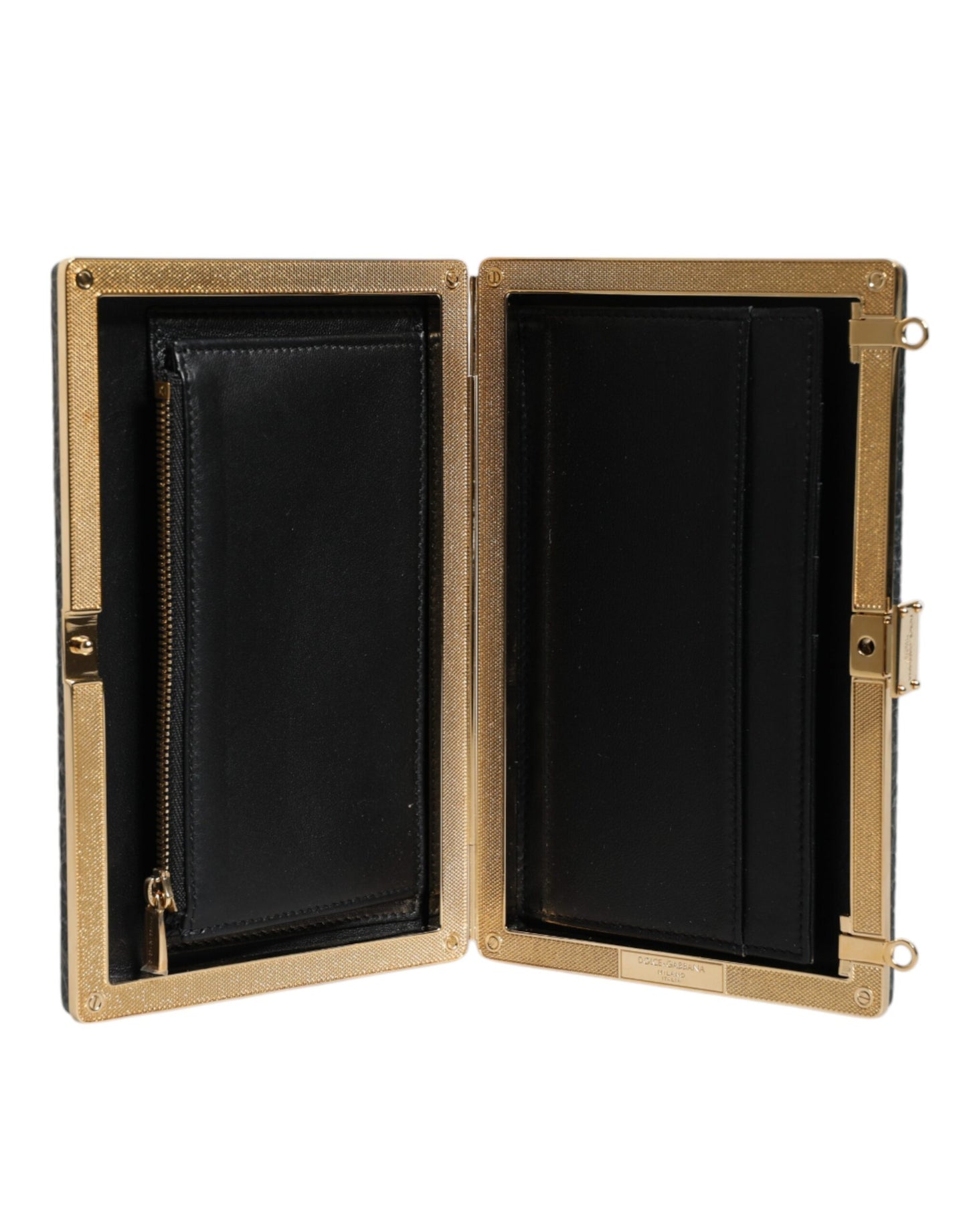 Dolce & Gabbana Black Leather Clutch Evening Crossbody Bag Curated Luxury Accessories by Orvyn