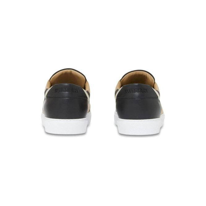 Burberry Black Leather New Salmond Sneakers Curated Luxury Accessories by Orvyn
