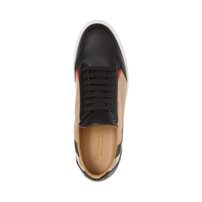 Burberry Black Leather New Salmond Sneakers Curated Luxury Accessories by Orvyn